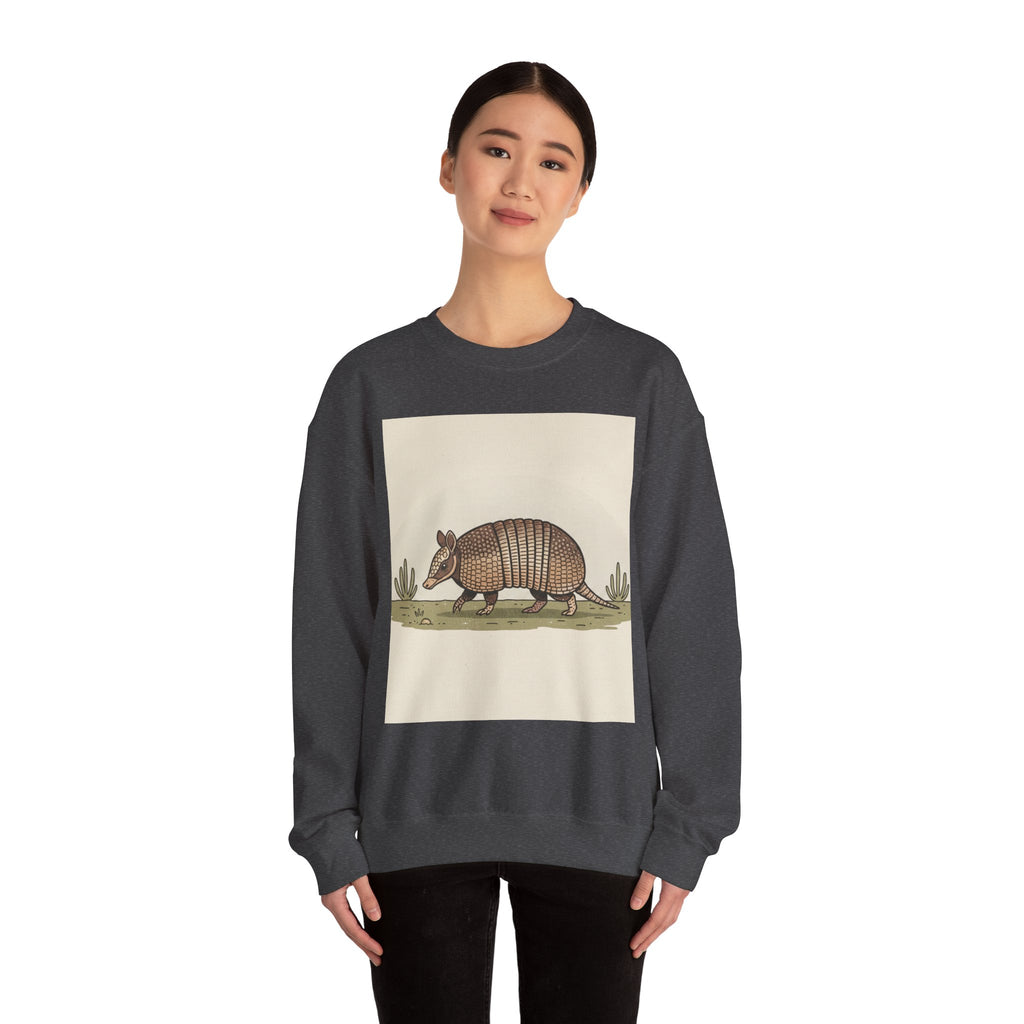 Armadillo Crewneck Sweatshirt — Vintage Desert Wildlife Graphic