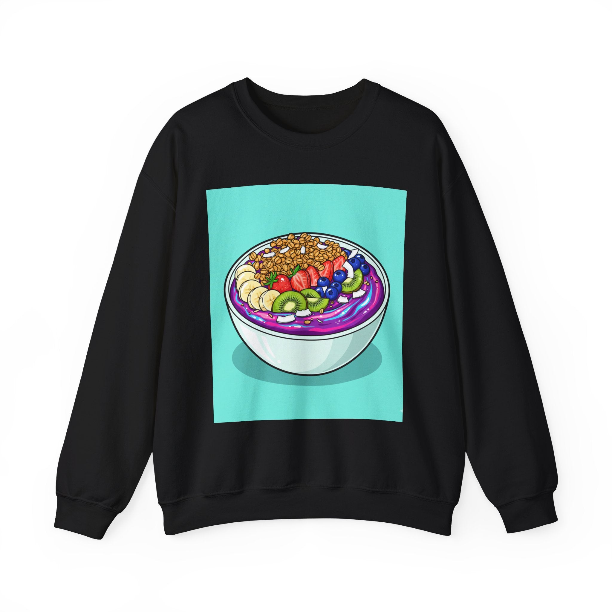 Acai Bowl Crewneck Sweatshirt — Colorful Smoothie Bowl Graphic Pullover