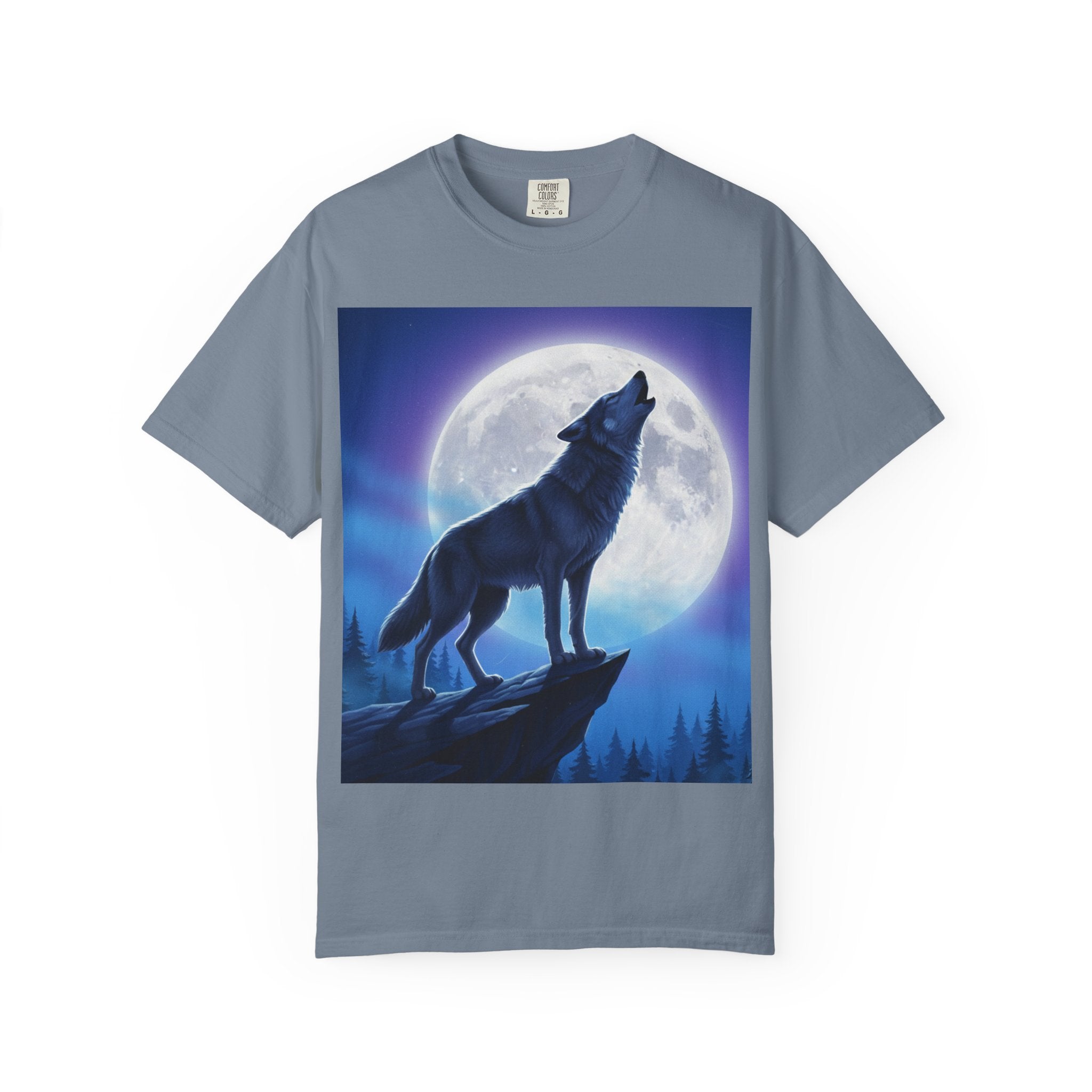 Airbrushed Howling Wolf T-Shirt | 80s Moonlit Cliff Artwork