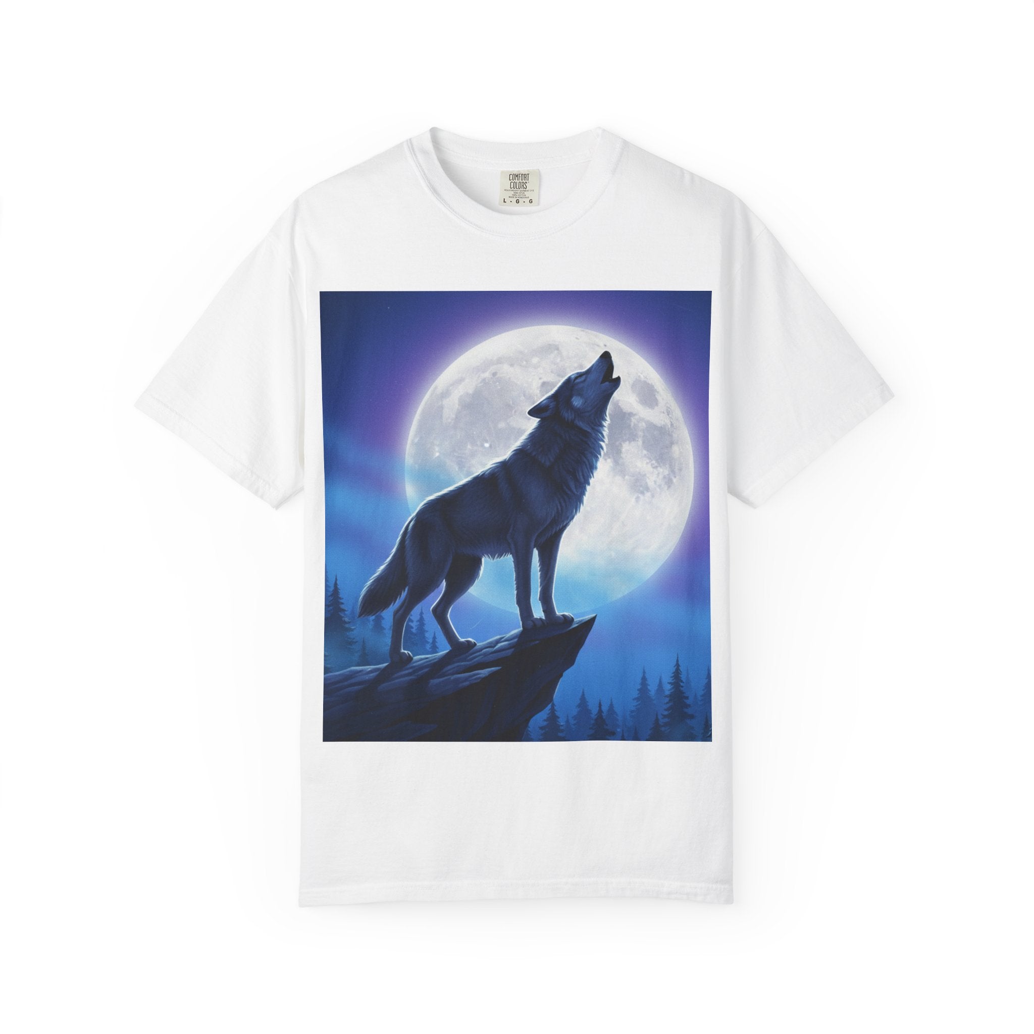 Airbrushed Howling Wolf T-Shirt | 80s Moonlit Cliff Artwork