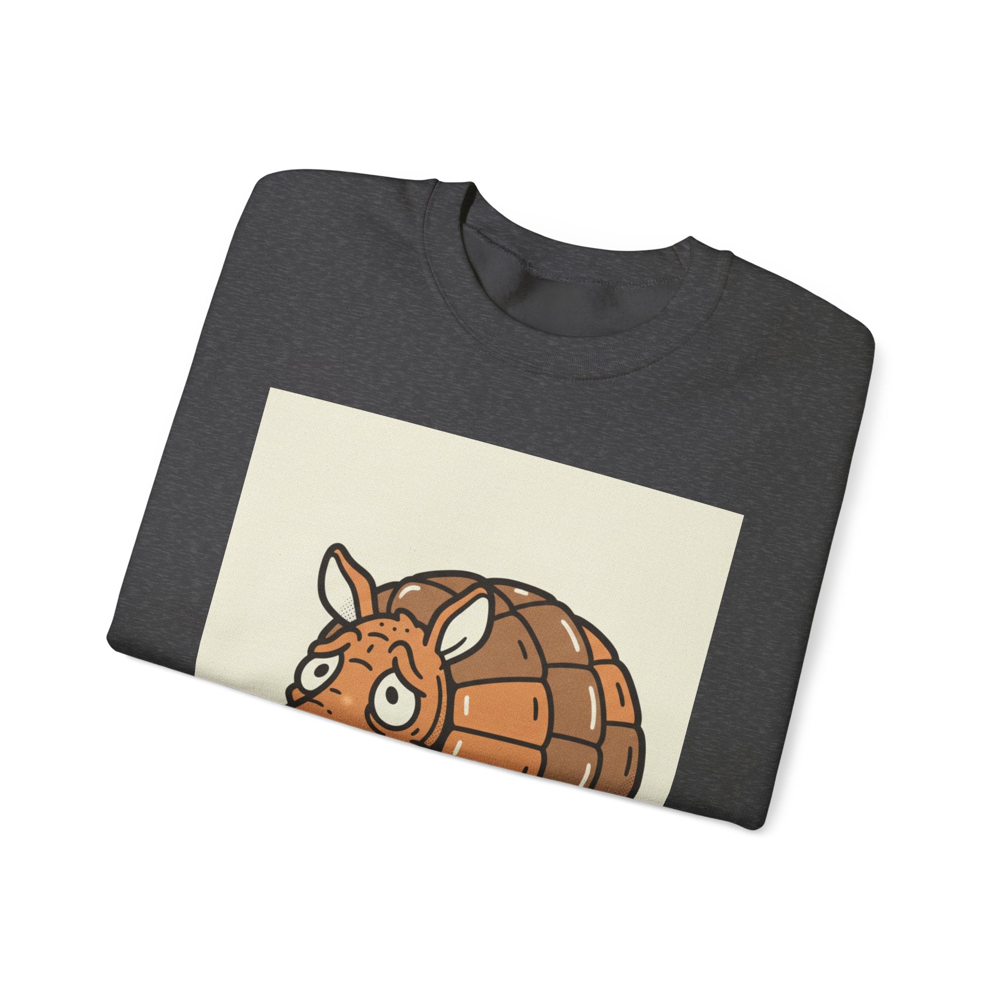 Armadillo Cartoon Crewneck Sweatshirt – Cute Woodland Animal Graphic