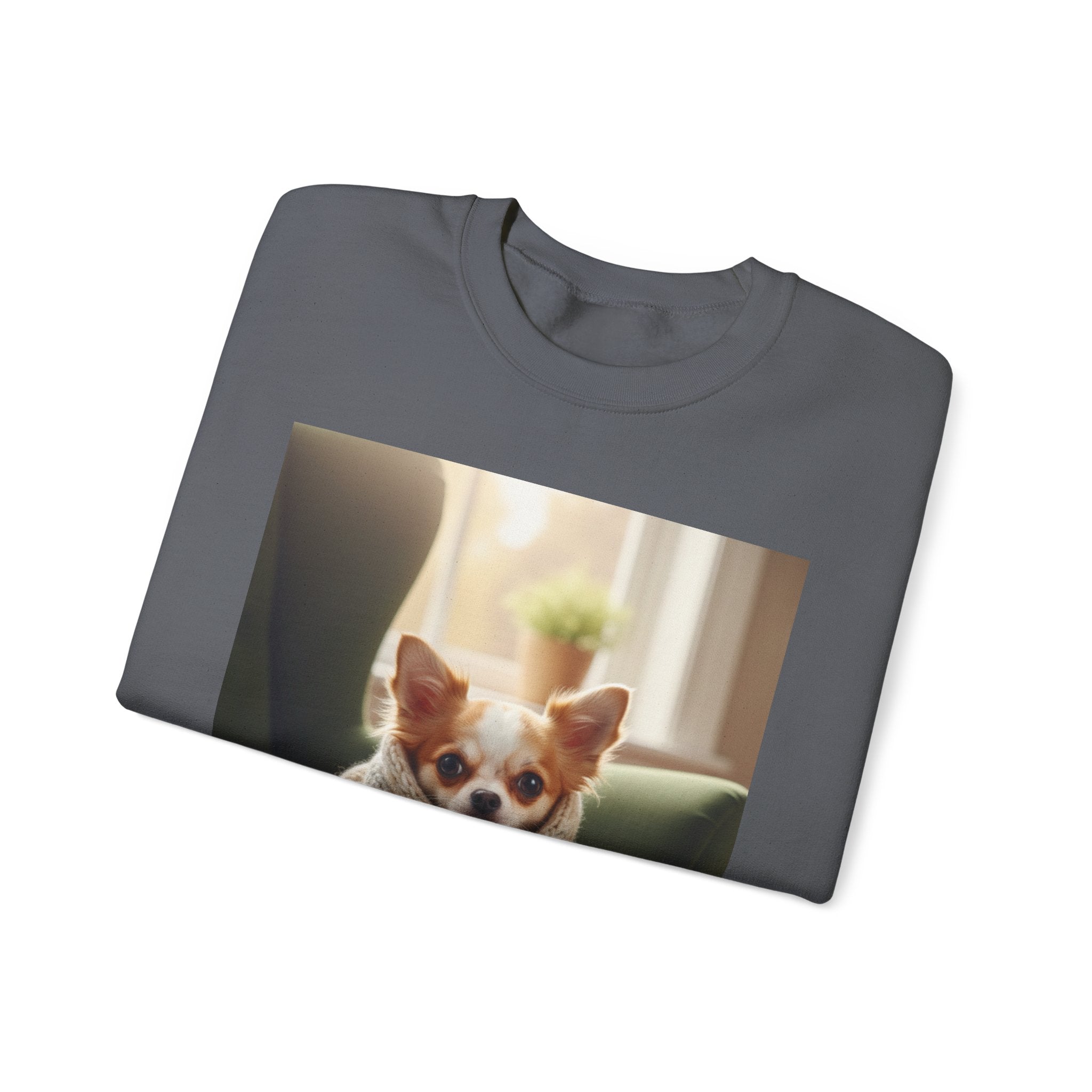 Cozy Chihuahua Wrapped in Blanket Sweatshirt | Cute Dog Crewneck