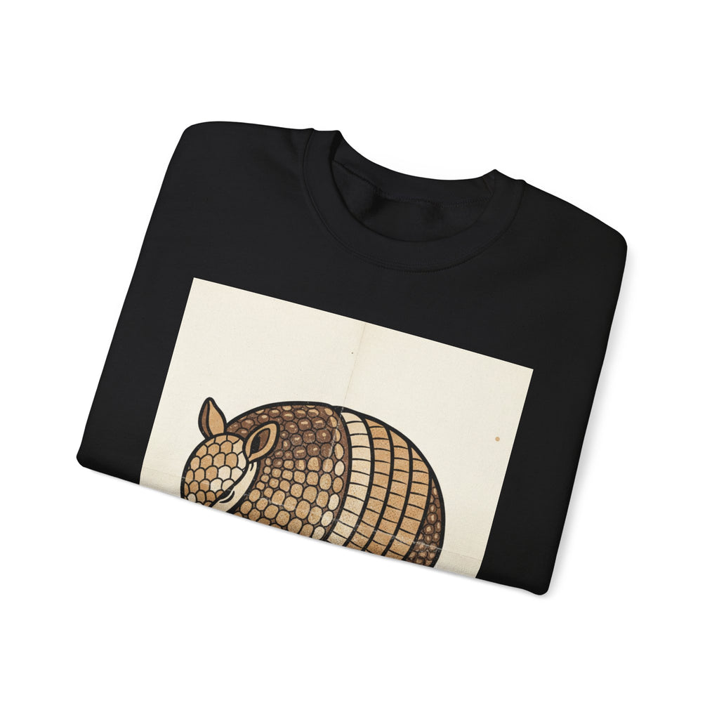 Armadillo Graphic Sweatshirt — Cute Retro Armadillo Illustration Crewneck