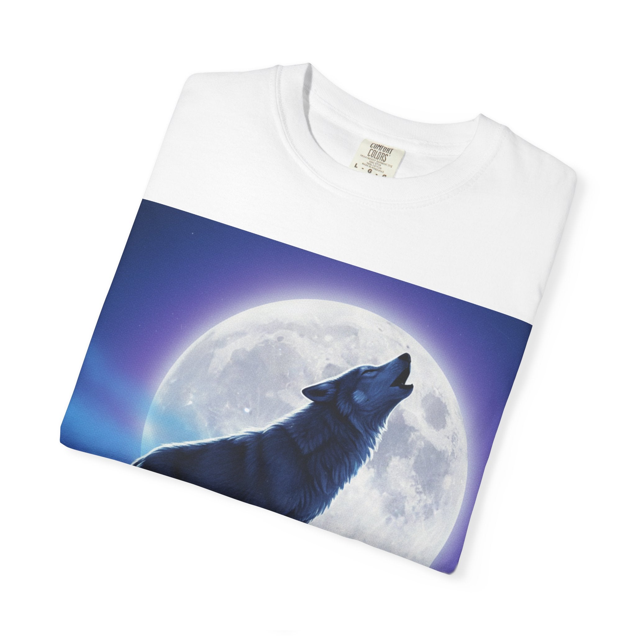 Airbrushed Howling Wolf T-Shirt | 80s Moonlit Cliff Artwork