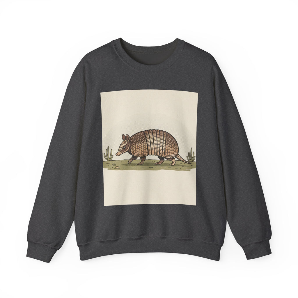 Armadillo Crewneck Sweatshirt — Vintage Desert Wildlife Graphic
