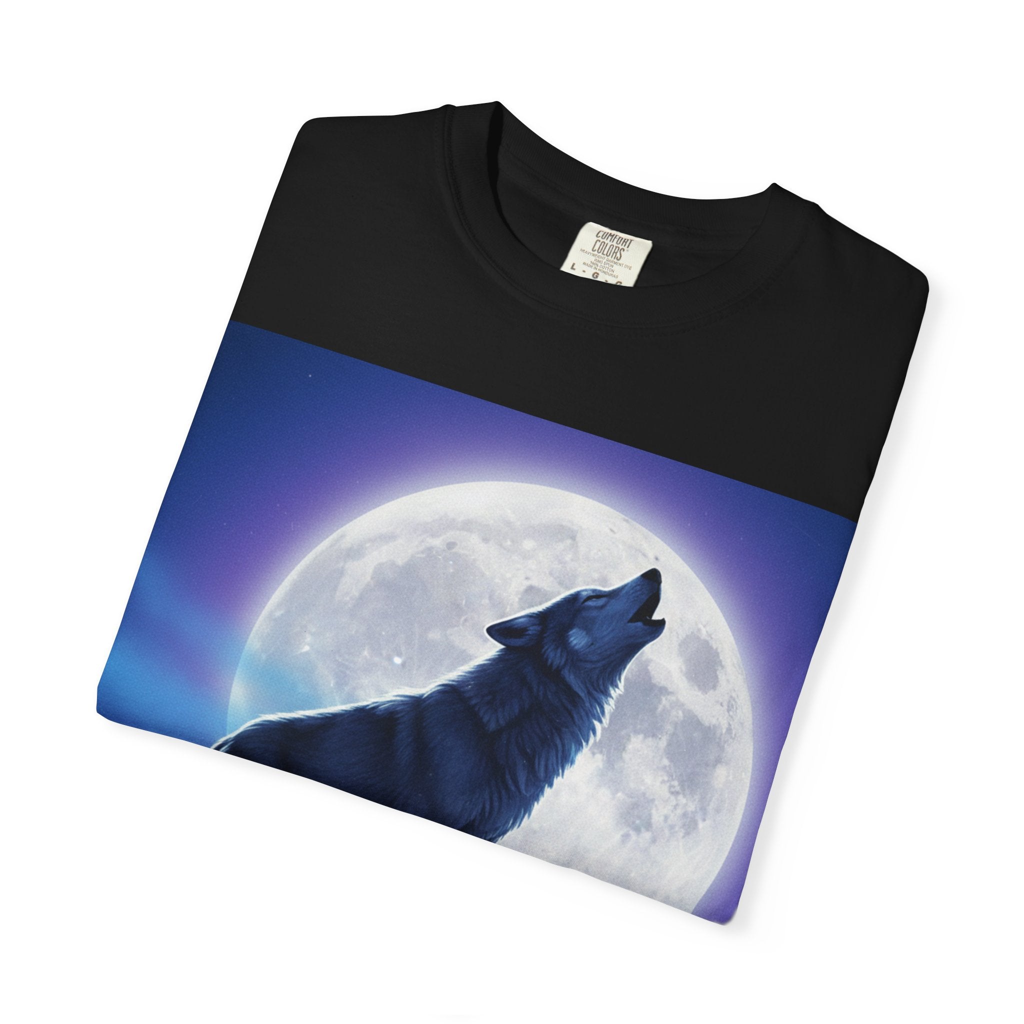 Airbrushed Howling Wolf T-Shirt | 80s Moonlit Cliff Artwork