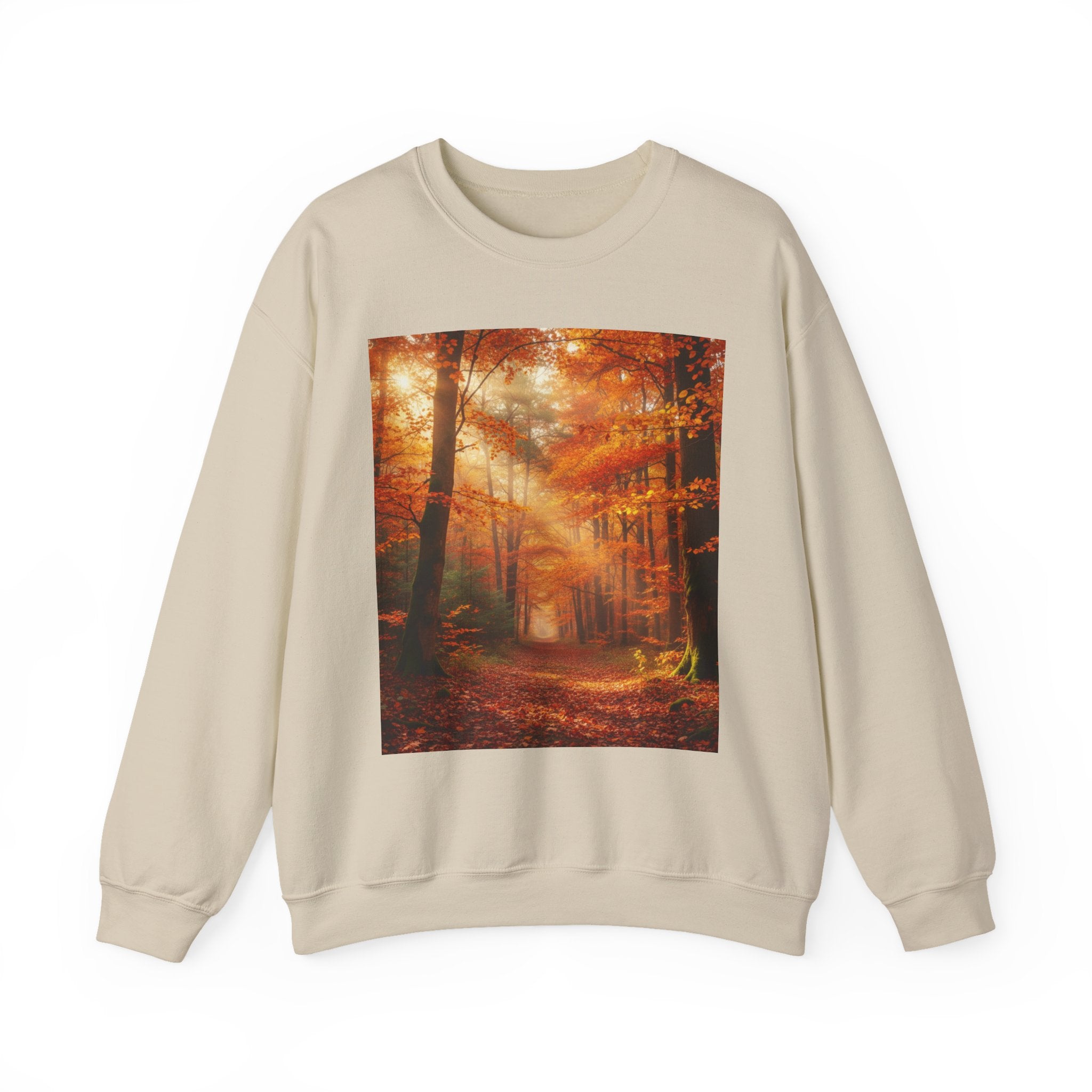 Autumn Forest Crewneck Sweatshirt — Cozy Fall Woodland Scenic Pullover