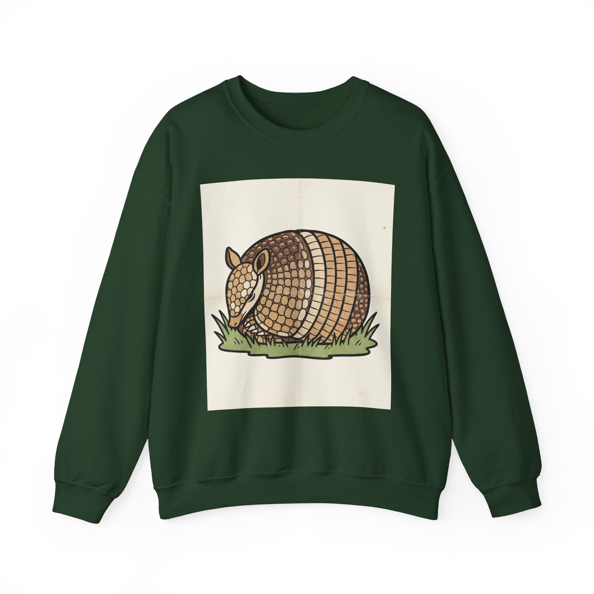 Armadillo Graphic Sweatshirt — Cute Retro Armadillo Illustration Crewneck