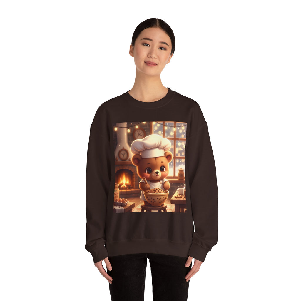 Baking Bear Crewneck Sweatshirt | Cute Bear Chef Holiday Cozy