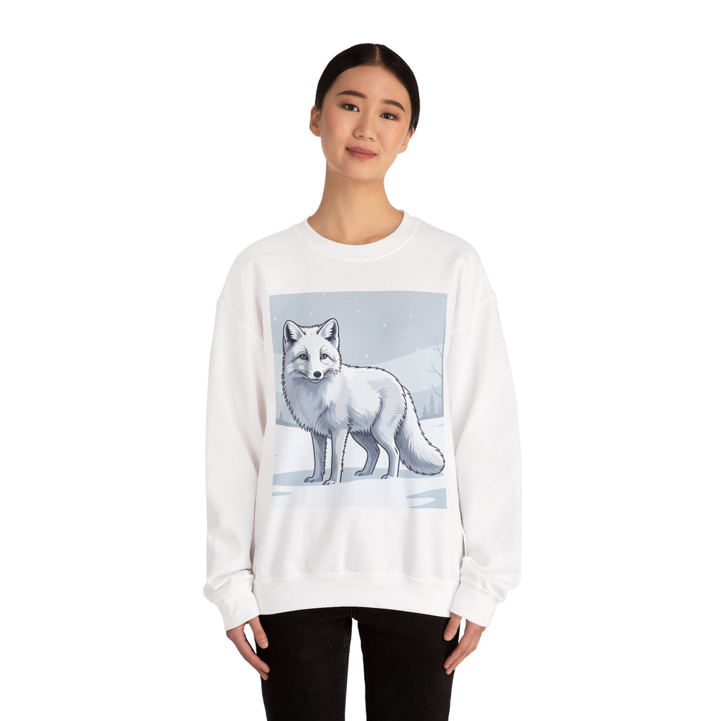Arctic Fox Crewneck Sweatshirt — Winter Wildlife Graphic