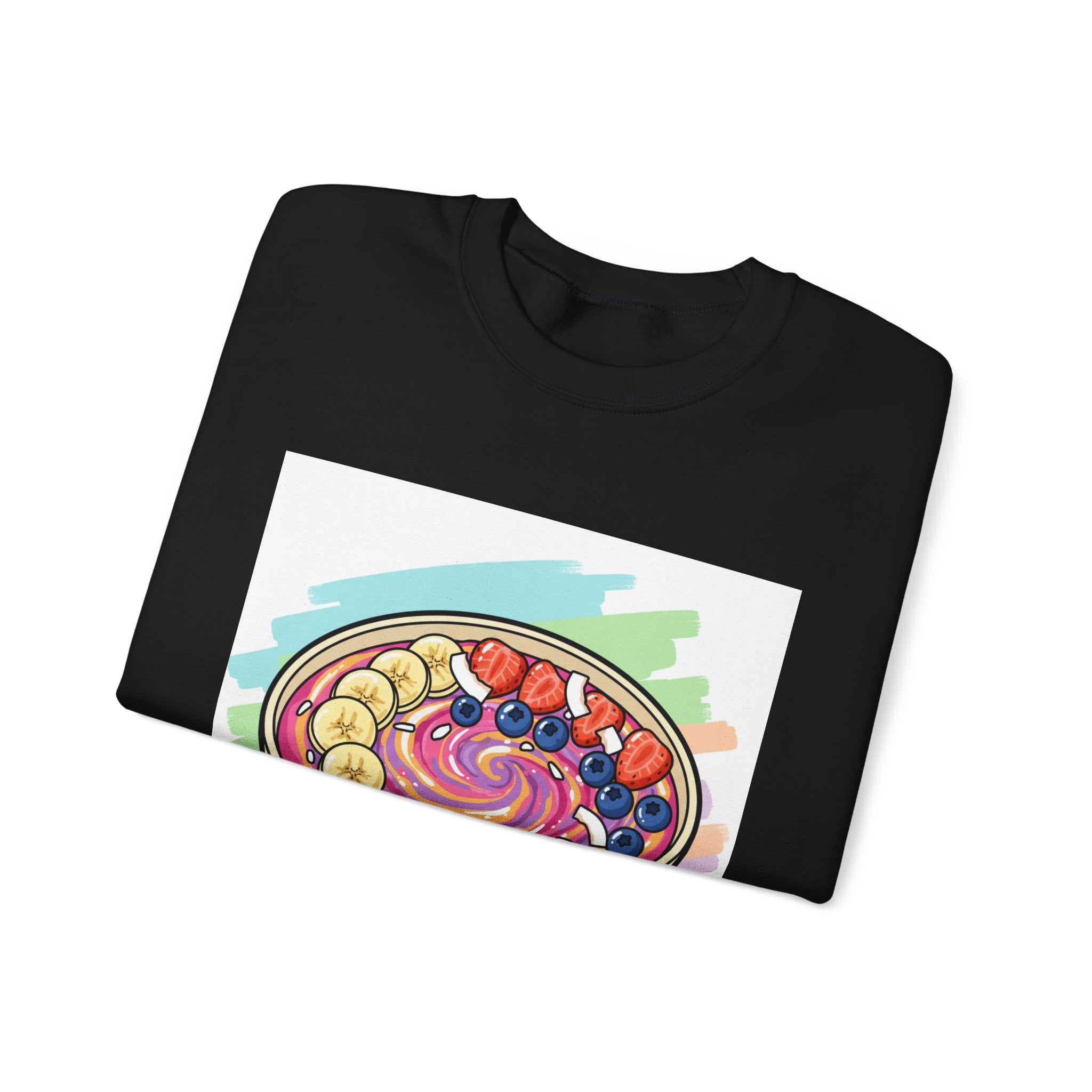 Acai Bowl Crewneck Sweatshirt - Colorful Fruit Smoothie Bowl Graphic