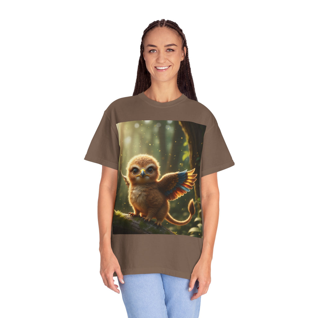 Baby Owl Gryphon Illustration T-Shirt | Forest Fantasy Art