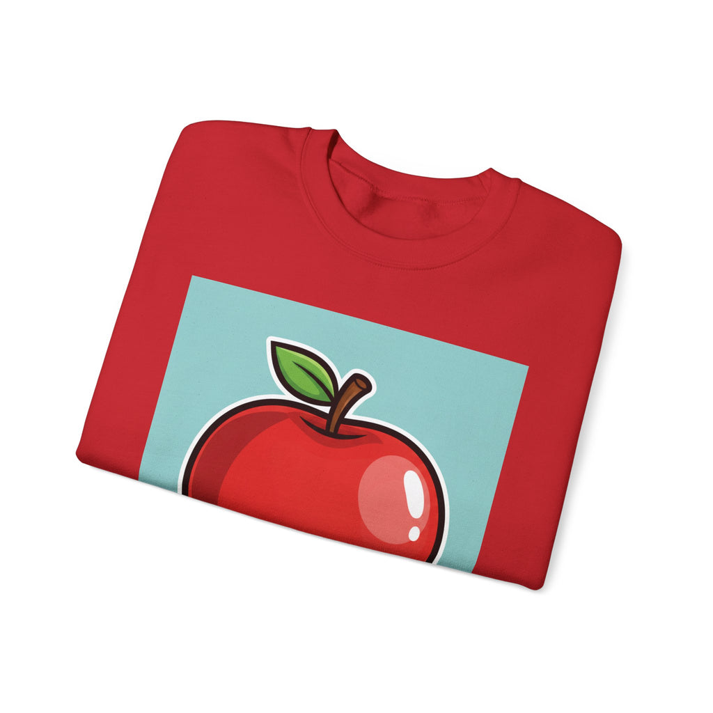Apple Graphic Crewneck Sweatshirt — Retro Red Apple Design
