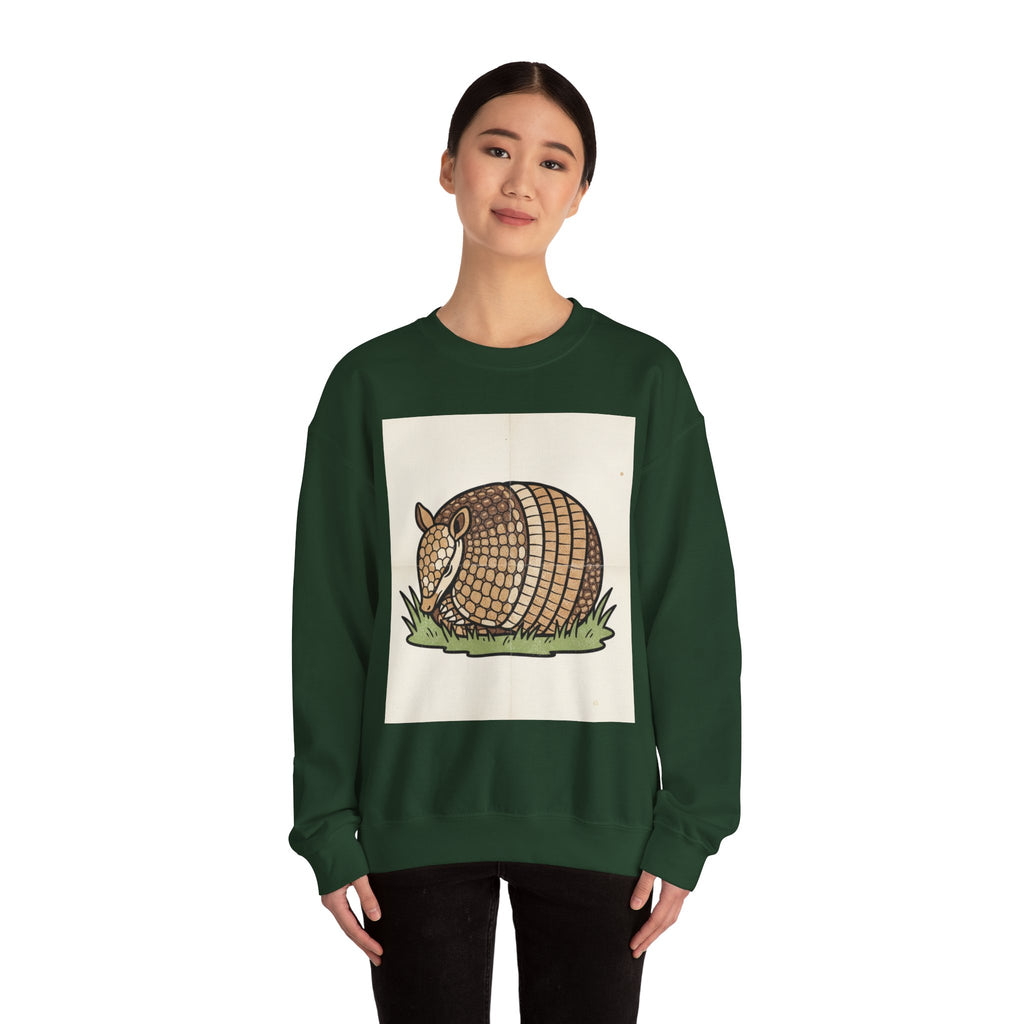 Armadillo Graphic Sweatshirt — Cute Retro Armadillo Illustration Crewneck