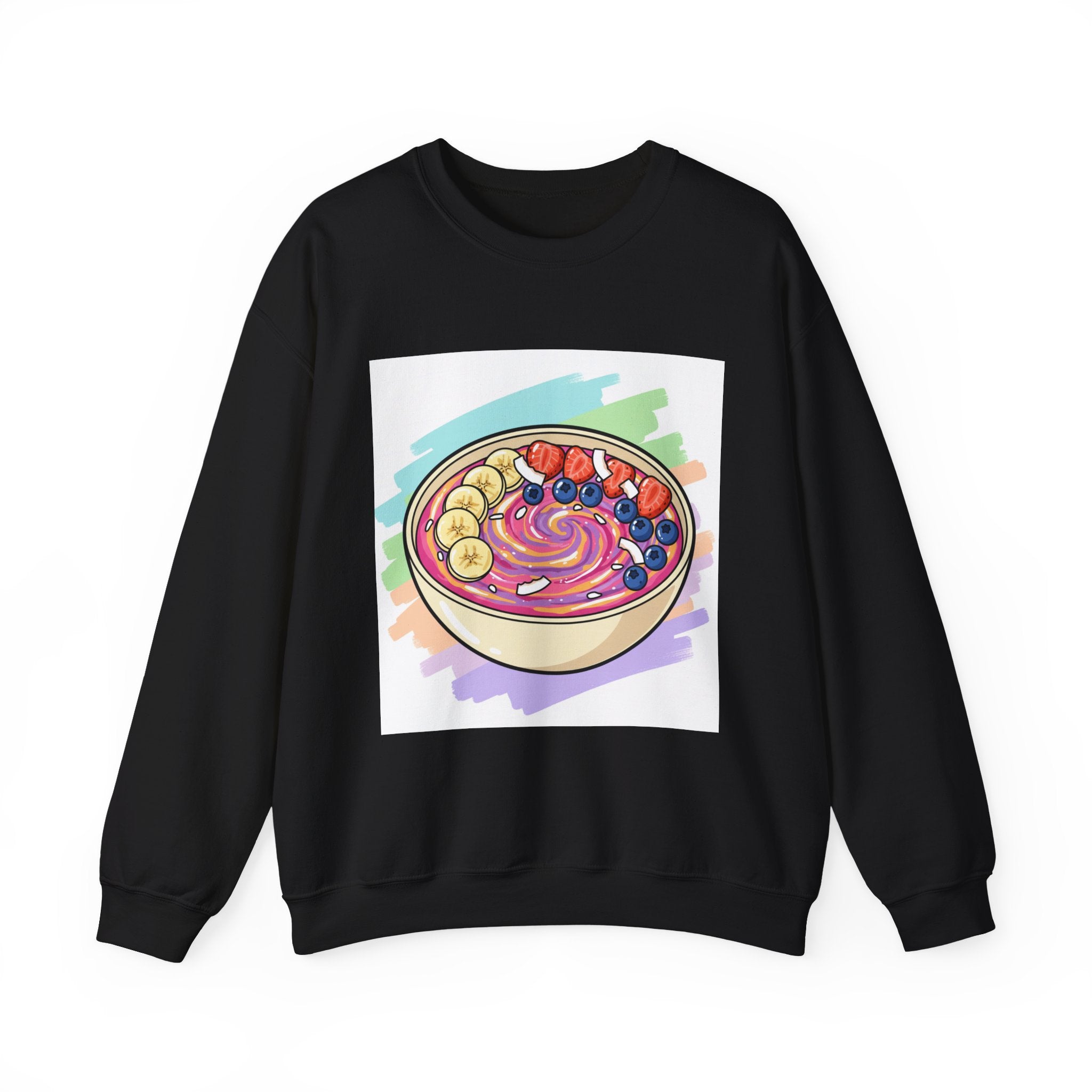 Acai Bowl Crewneck Sweatshirt - Colorful Fruit Smoothie Bowl Graphic
