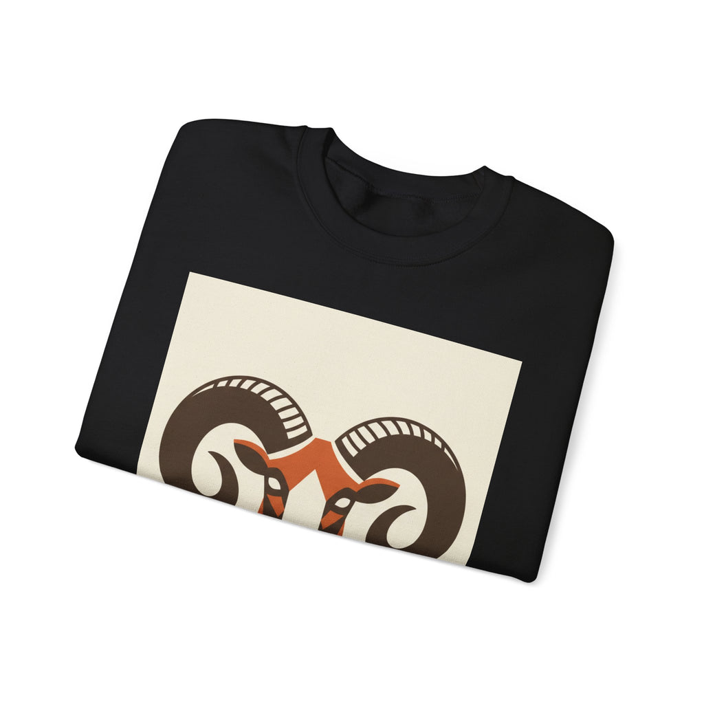 Aries Ram Graphic Sweatshirt — Bold Zodiac Ram Crewneck