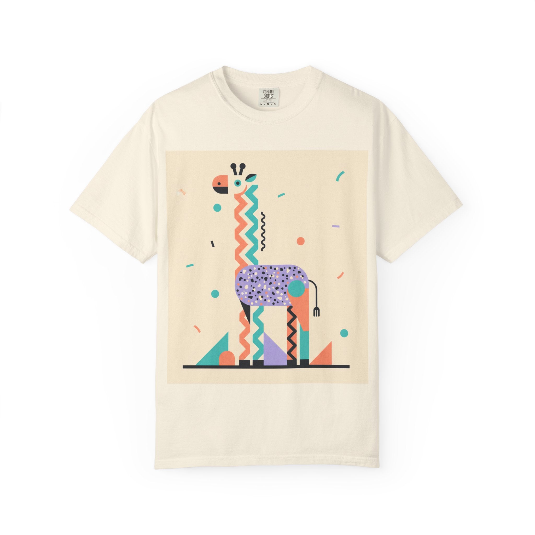 Abstract Giraffe Graphic T-Shirt — Colorful Geometric Animal Art