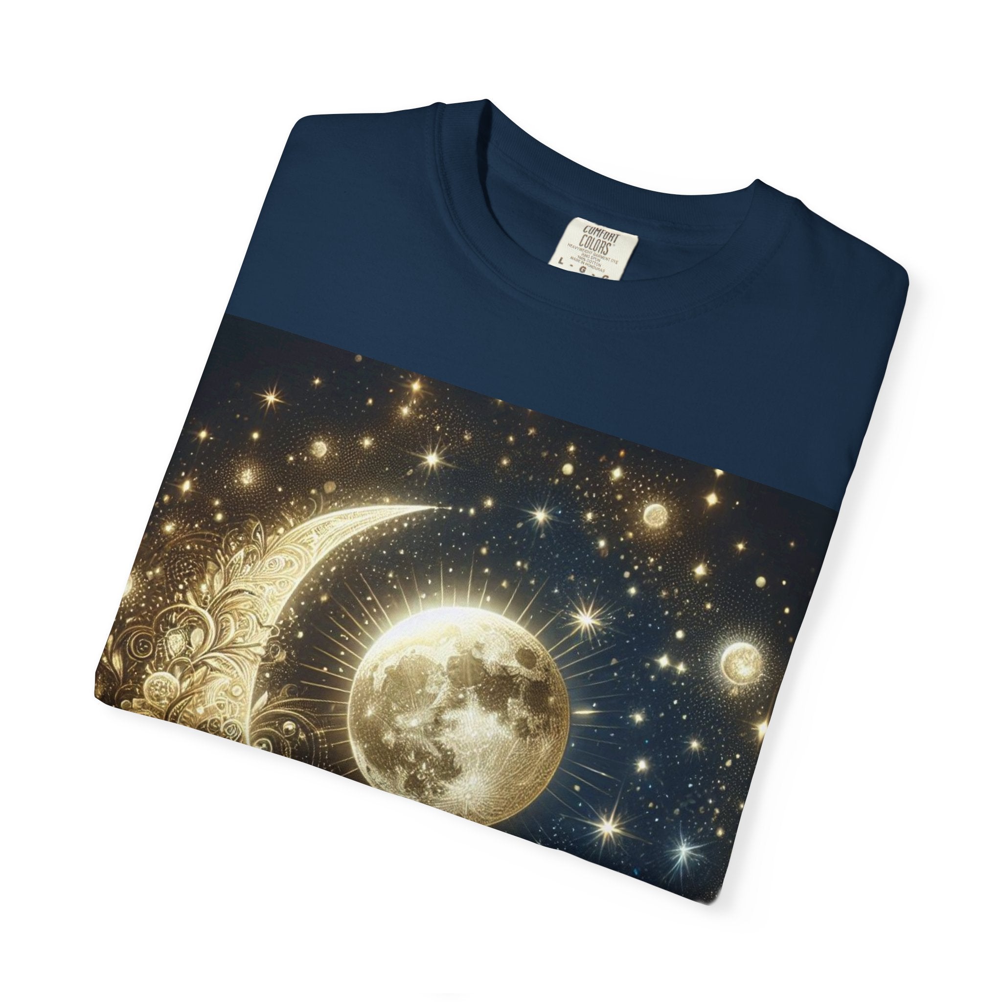 Celestial Moon Lace T-shirt | Starry Night Crescent Tee