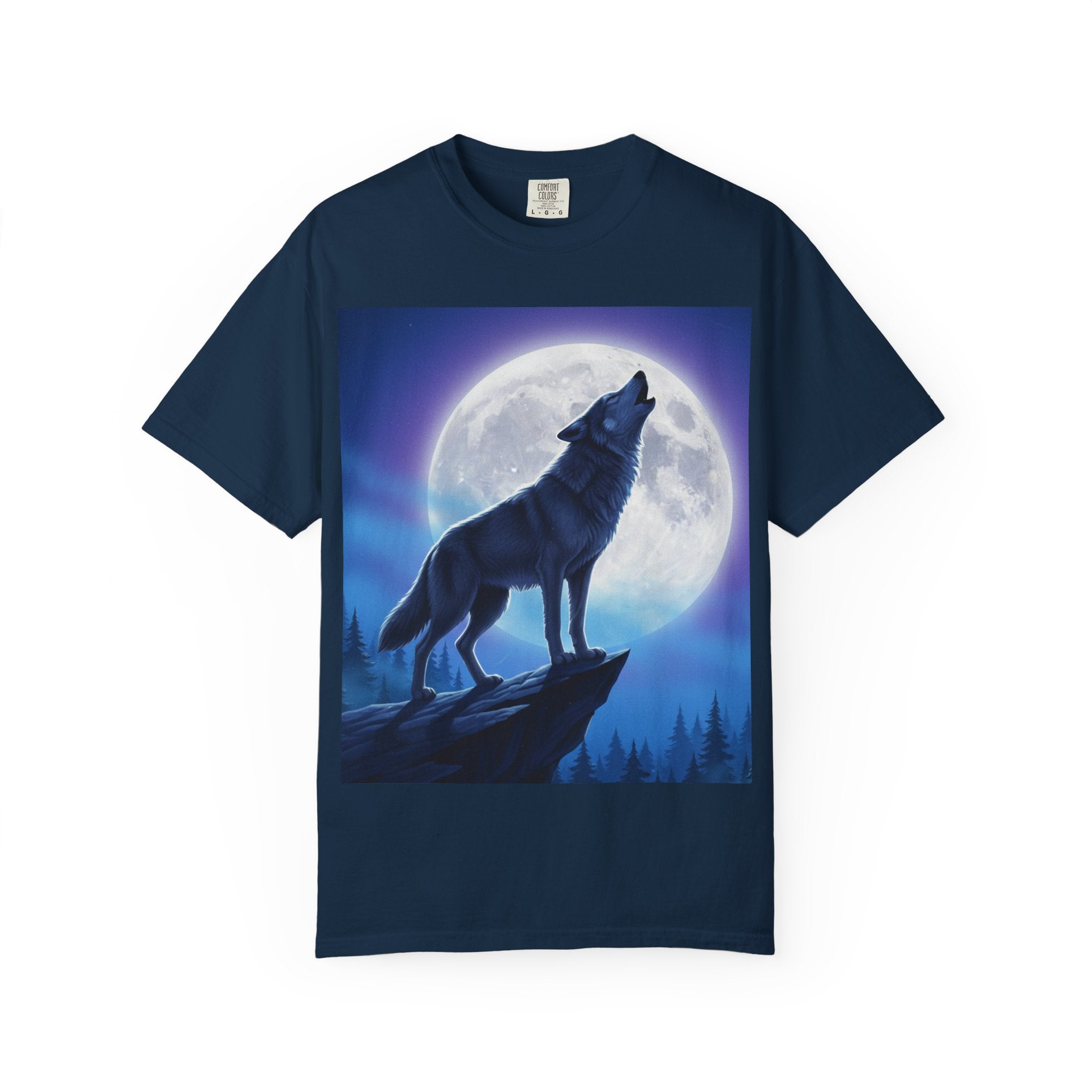 Airbrushed Howling Wolf T-Shirt | 80s Moonlit Cliff Artwork