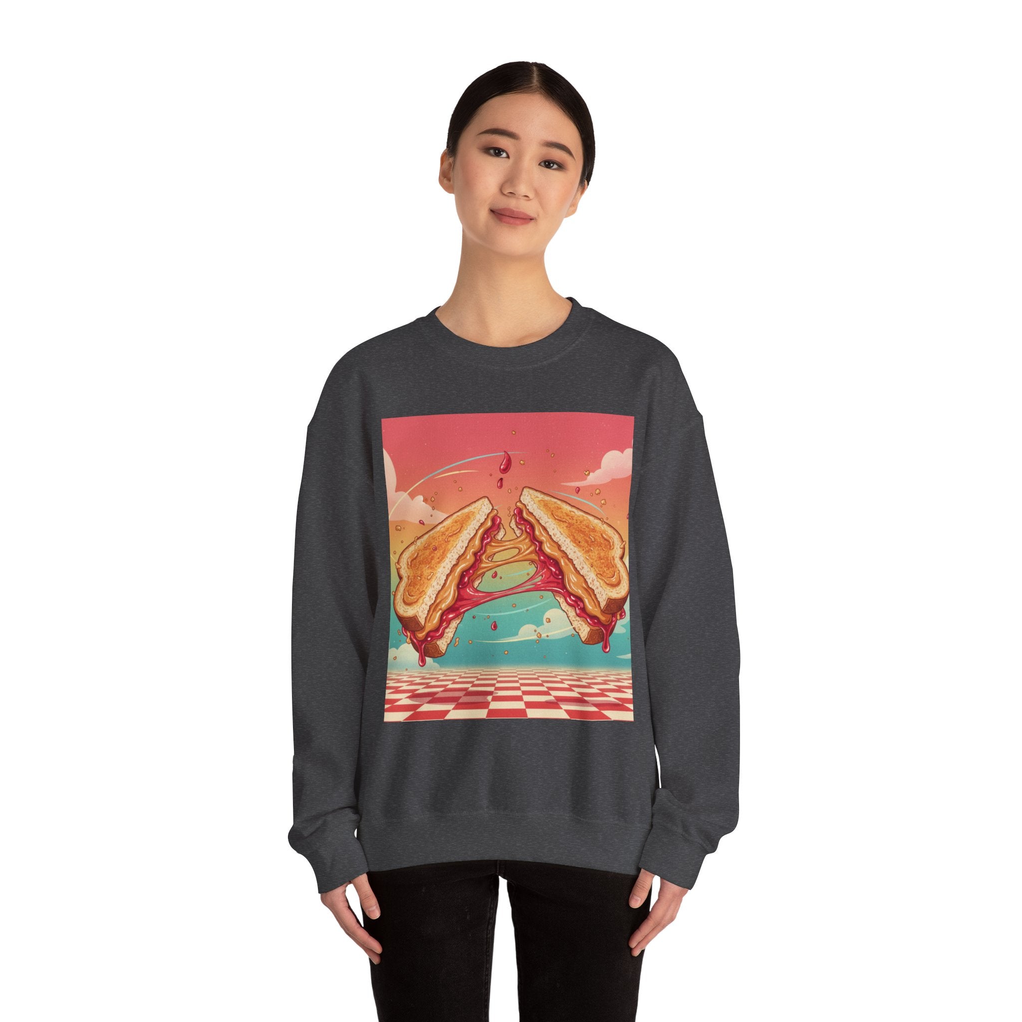1970s Retro Capybara Disco Crewneck Sweatshirt with Roller Skating Basement Illustration