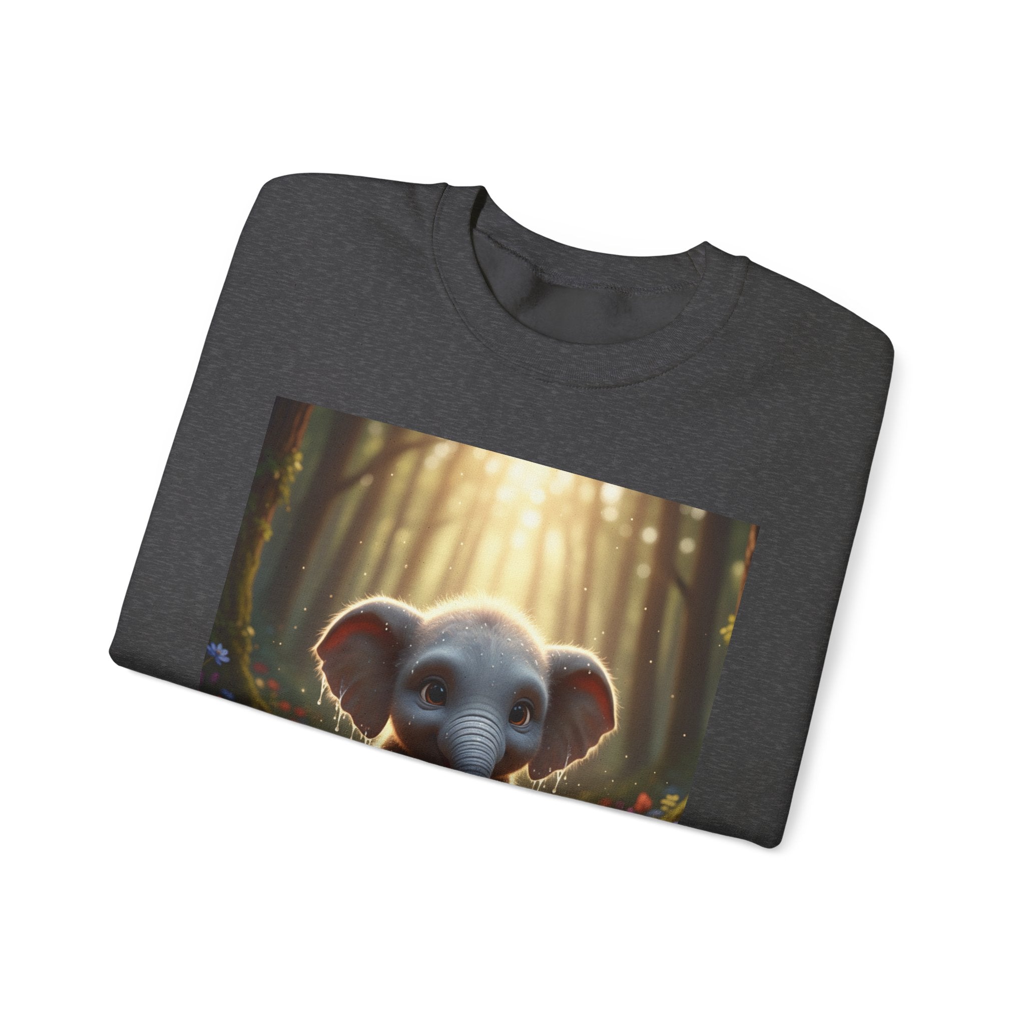 Baby Elephant in Forest sweatshirt | Cute Woodland Animal Crewneck