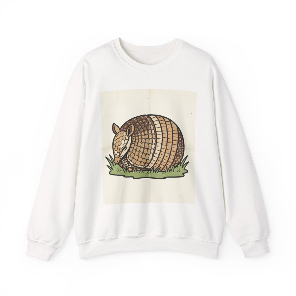 Armadillo Graphic Sweatshirt — Cute Retro Armadillo Illustration Crewneck