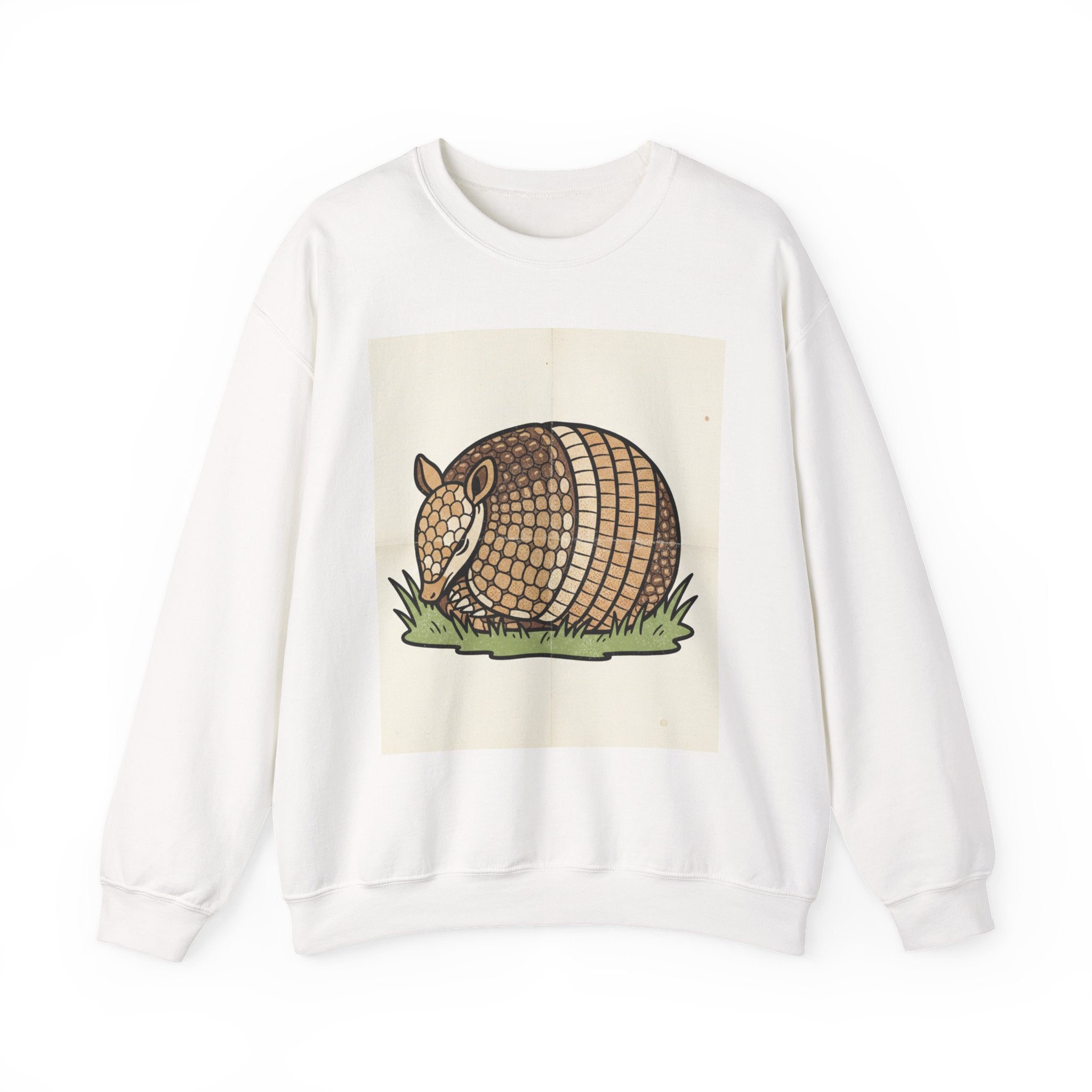 Armadillo Graphic Sweatshirt — Cute Retro Armadillo Illustration Crewneck