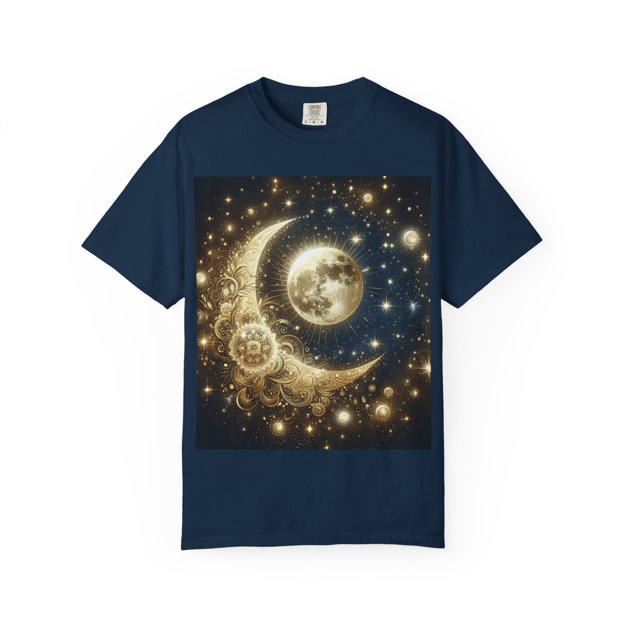 Celestial Moon Lace T-shirt | Starry Night Crescent Tee