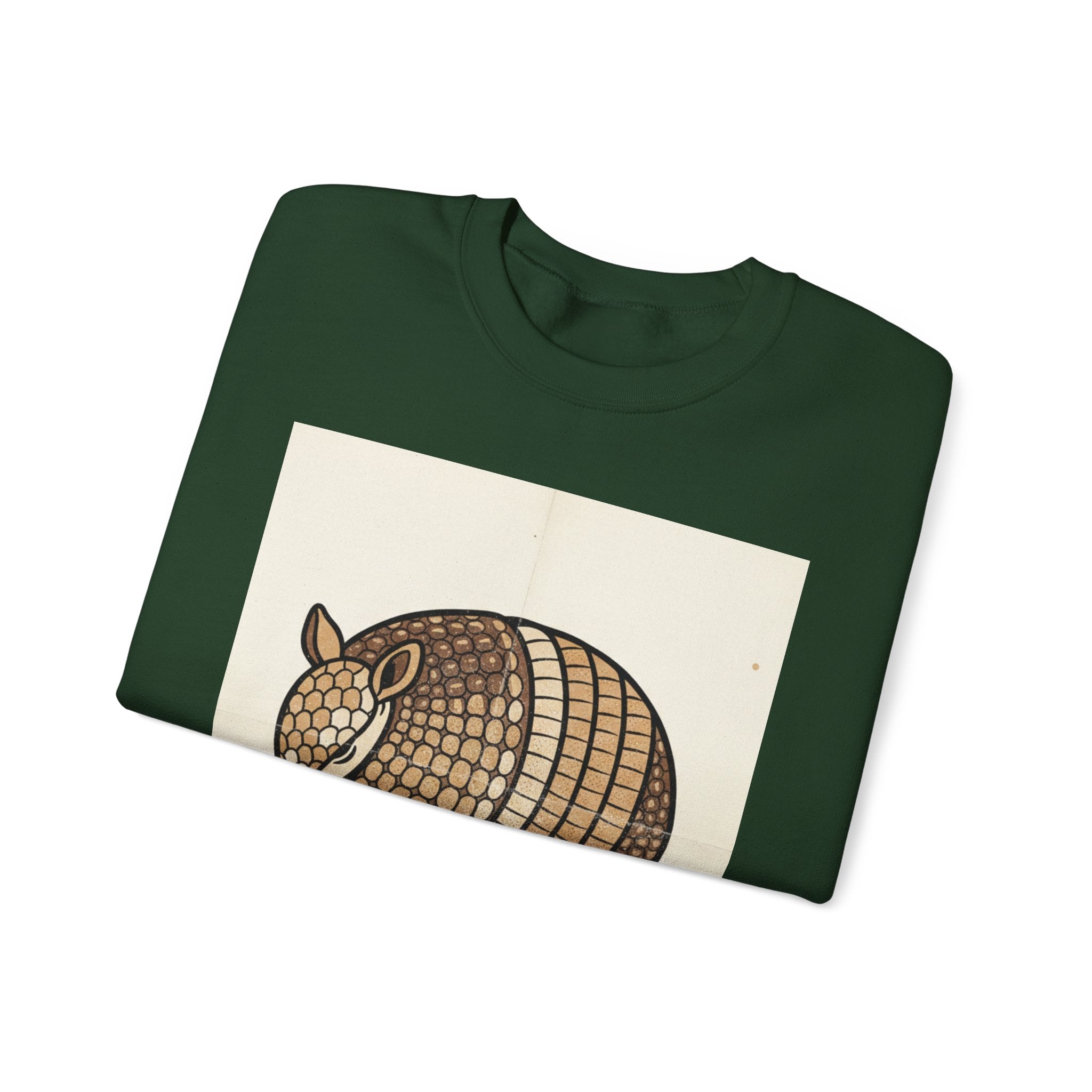 Armadillo Graphic Sweatshirt — Cute Retro Armadillo Illustration Crewneck