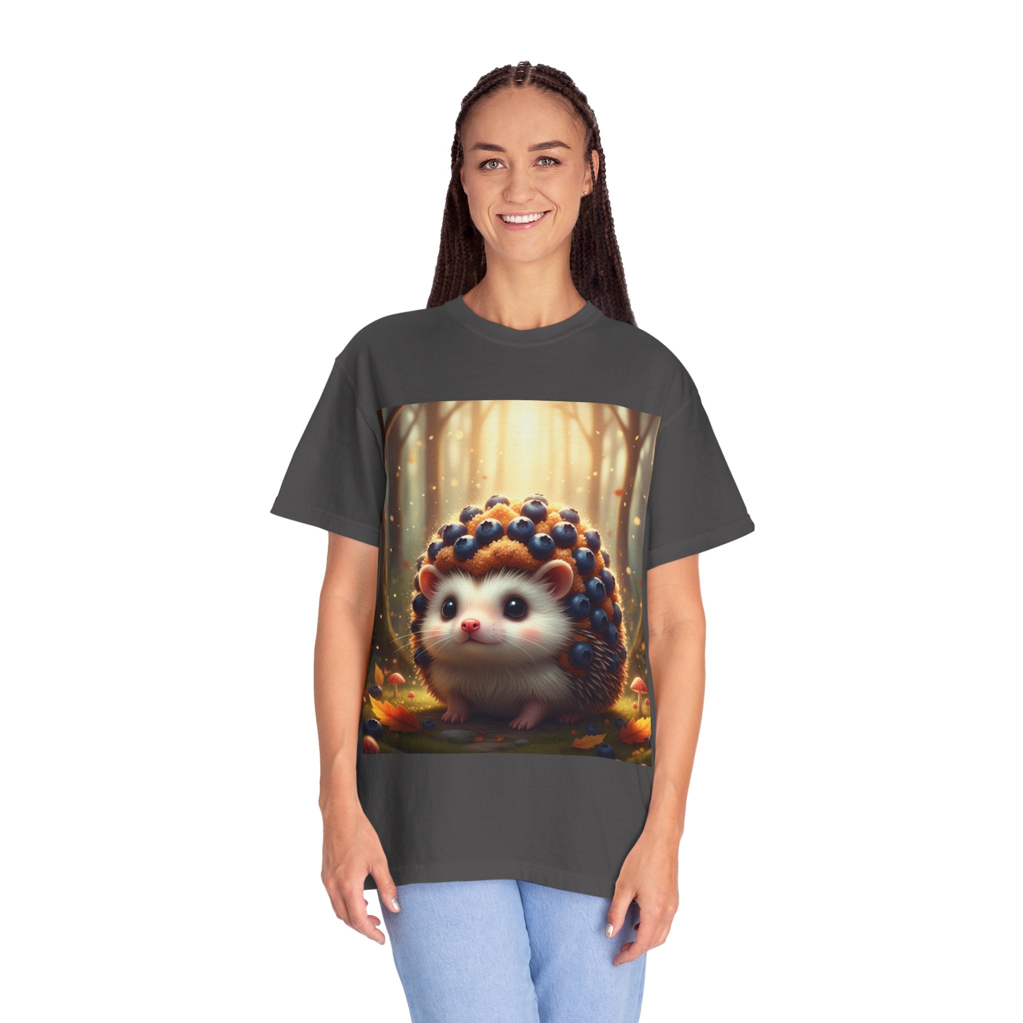 Autumn Acorn Hedgehog T-shirt | Cute Forest Woodland Illustration