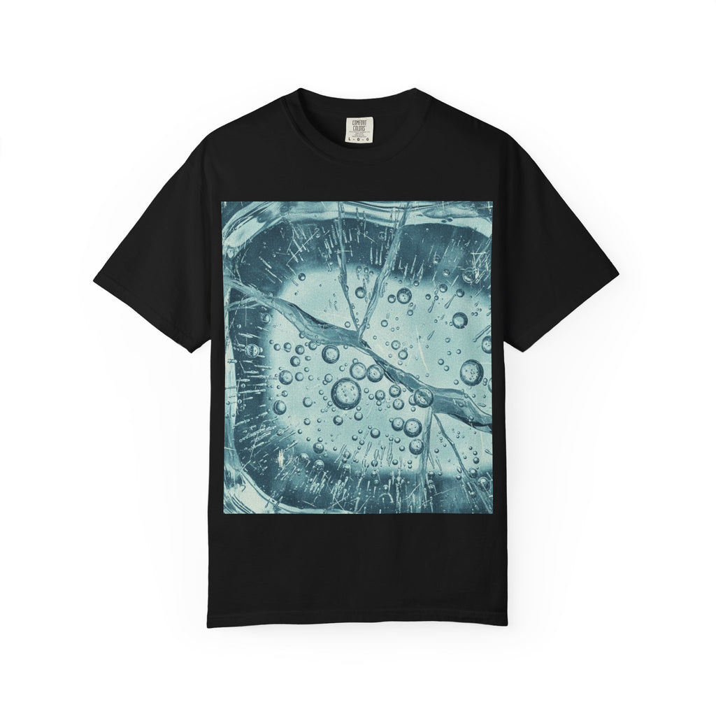 Abstract Water Bubble T-Shirt — Blue Liquid Texture Graphic Tee