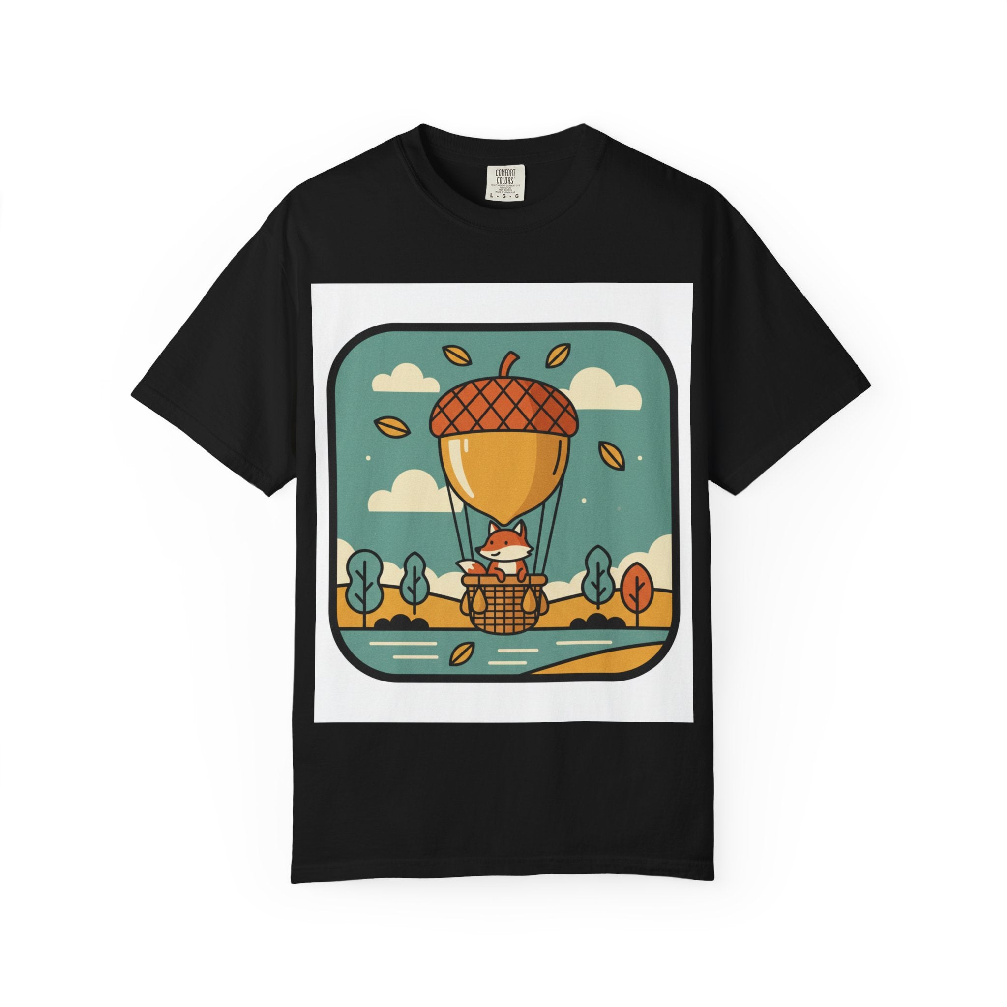 Acorn Hot Air Balloon T-Shirt — Cute Fall Adventure Graphic Tee