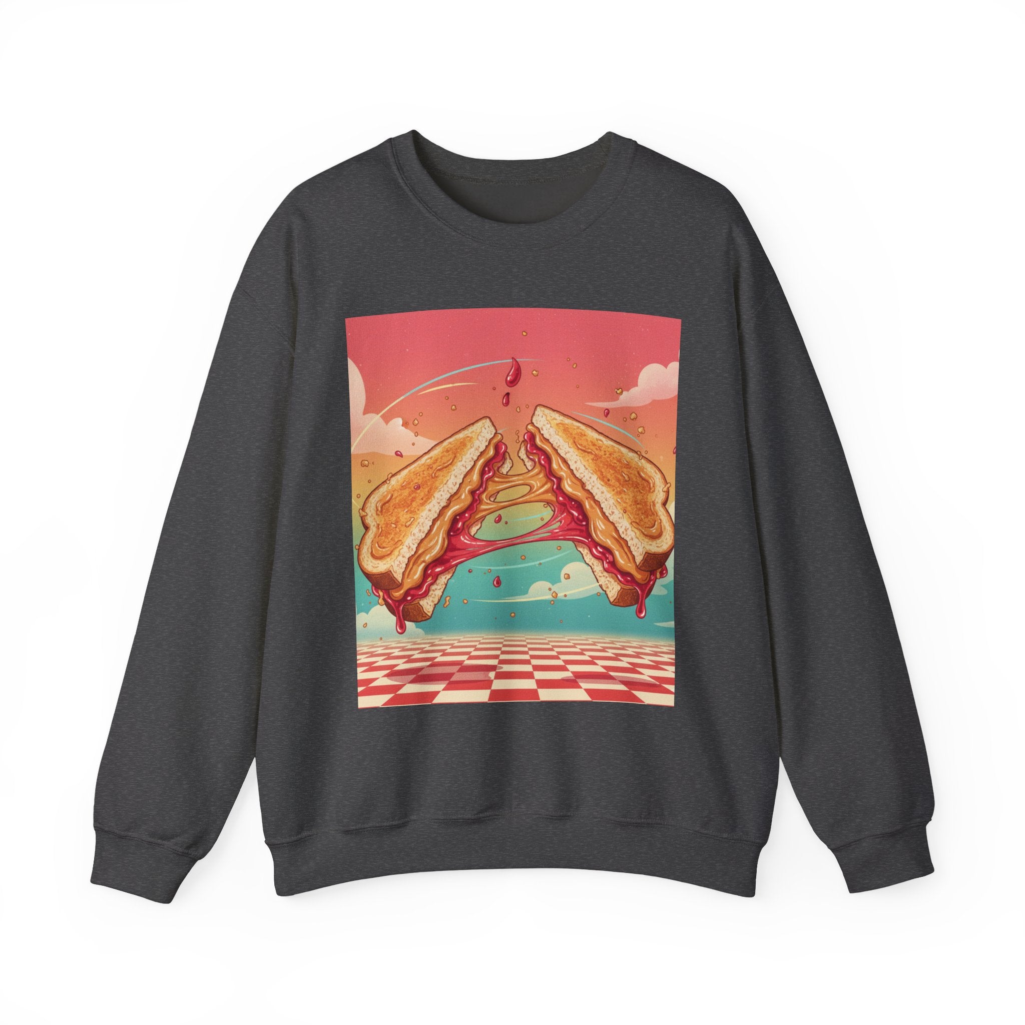 1970s Retro Capybara Disco Crewneck Sweatshirt with Roller Skating Basement Illustration