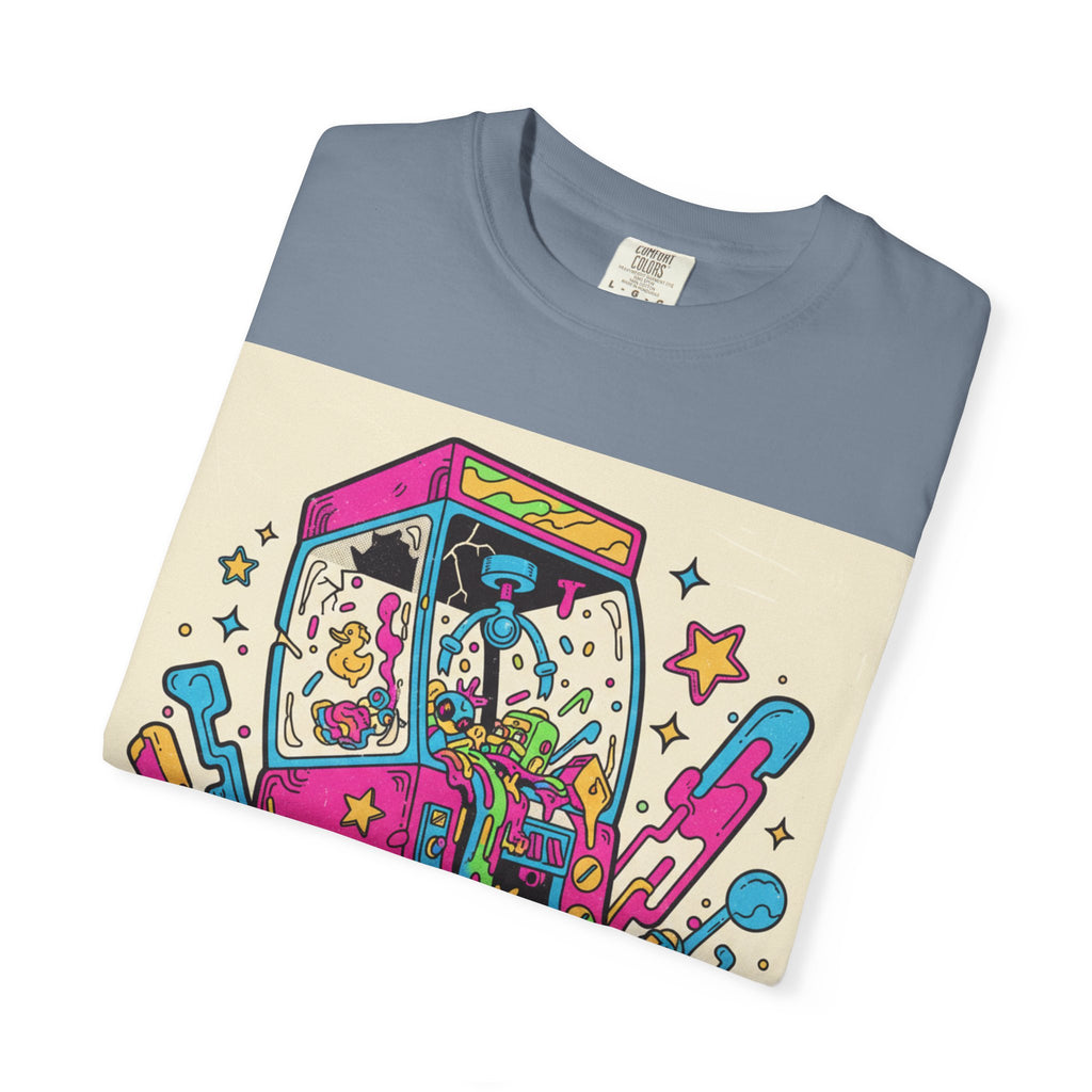 Arcade Vortex T-Shirt — Neon Retro Gaming Drip Tee