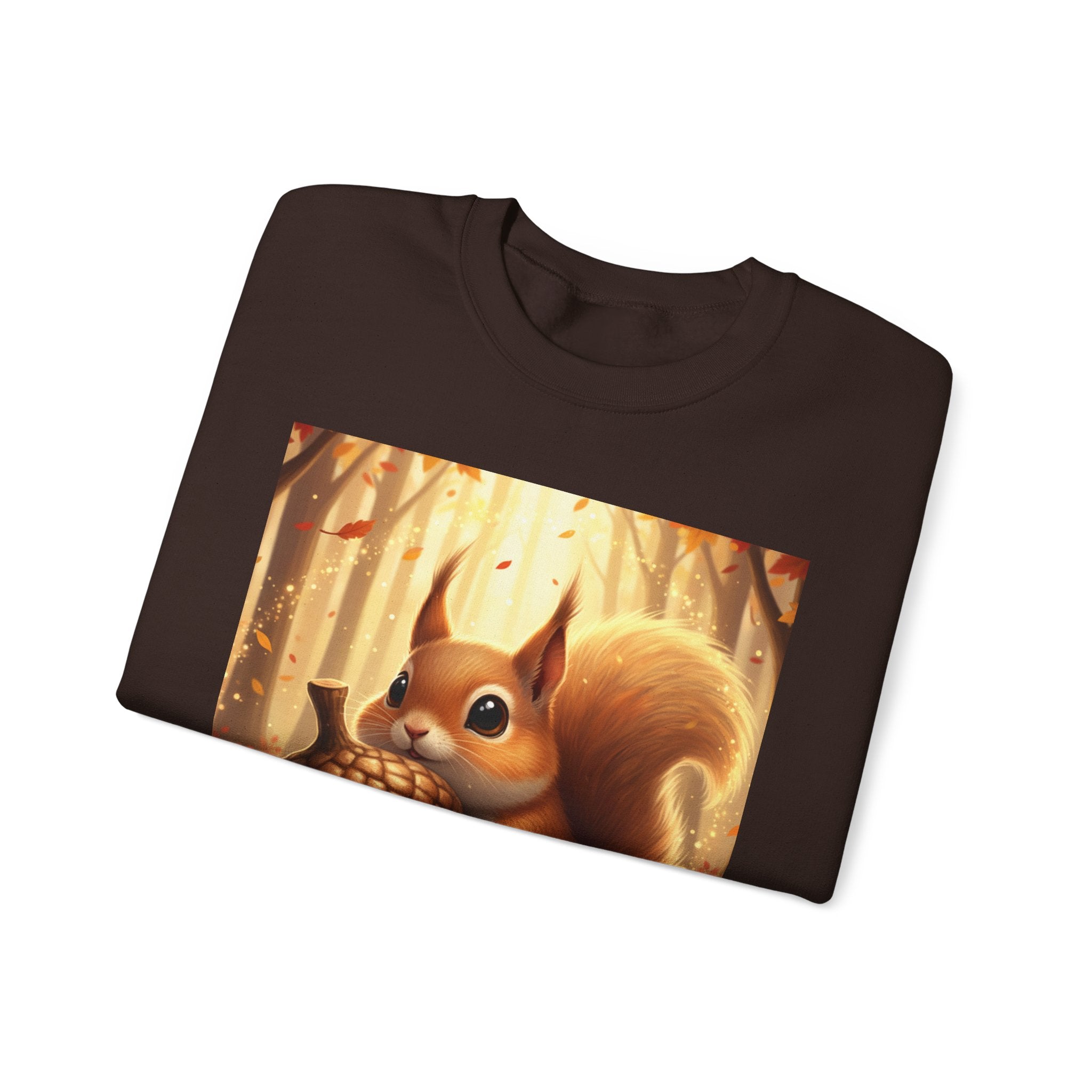 Autumn Squirrel Crewneck Sweatshirt | Cute Forest Illustration