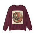 Armadillo Art Sweatshirt — Retro Folk-Style Curled Armadillo Crewneck
