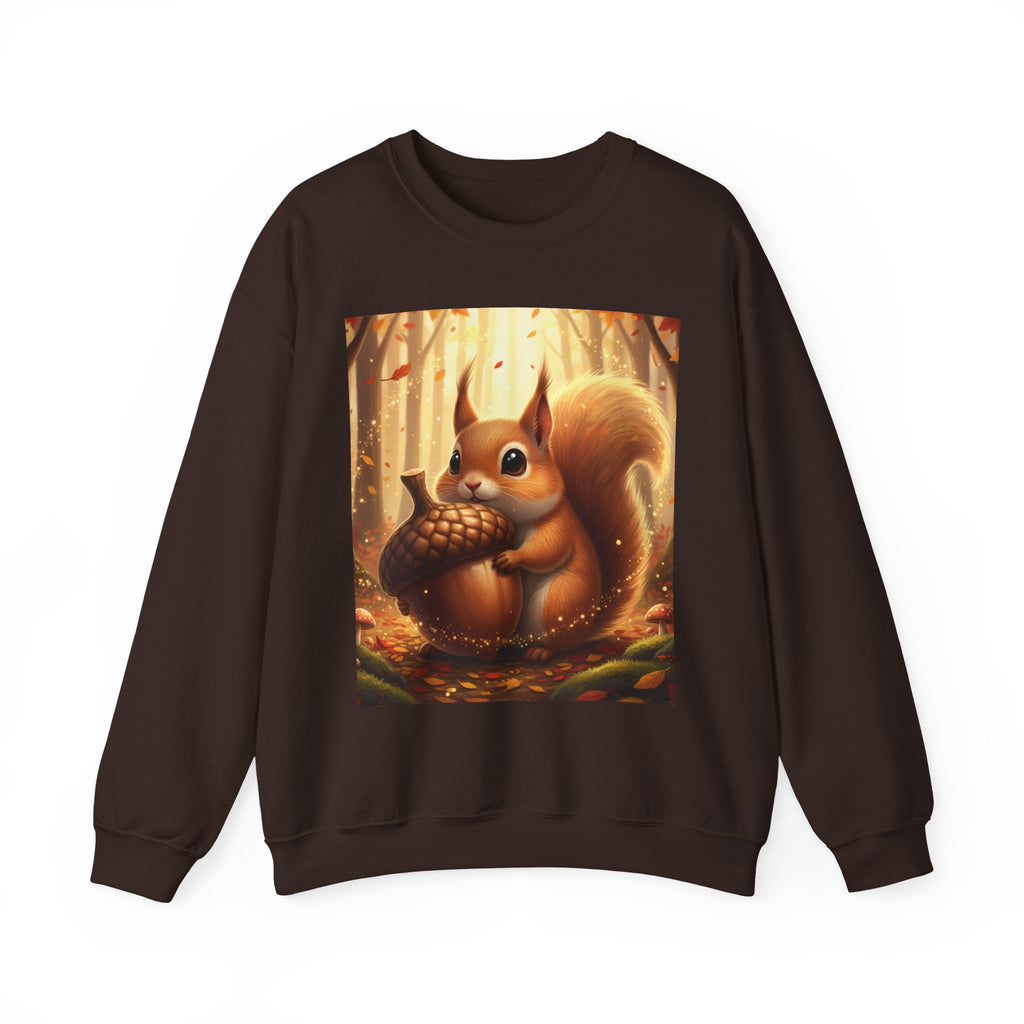 Autumn Squirrel Crewneck Sweatshirt | Cute Forest Illustration