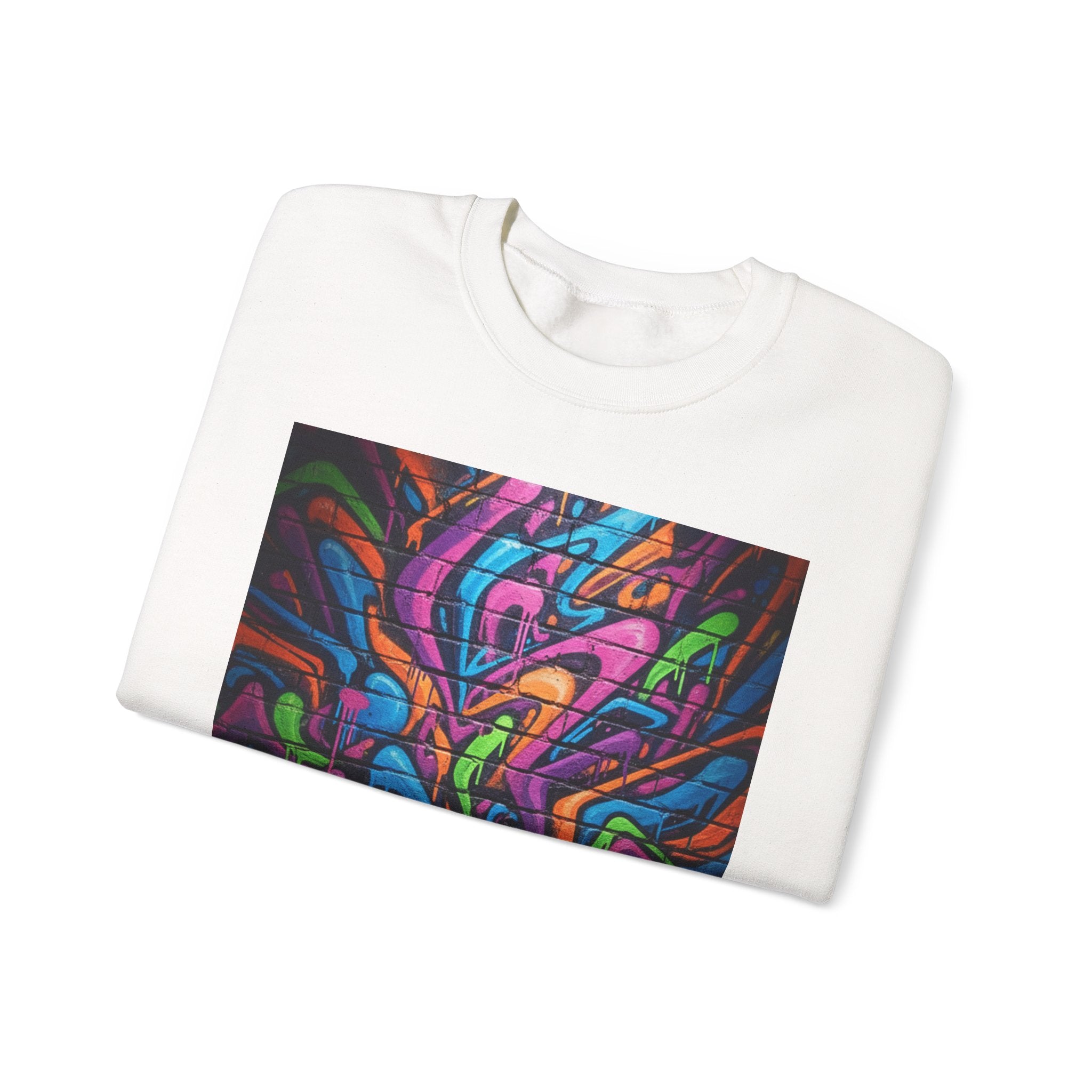 Abstract Neon Graffiti Crewneck Sweatshirt