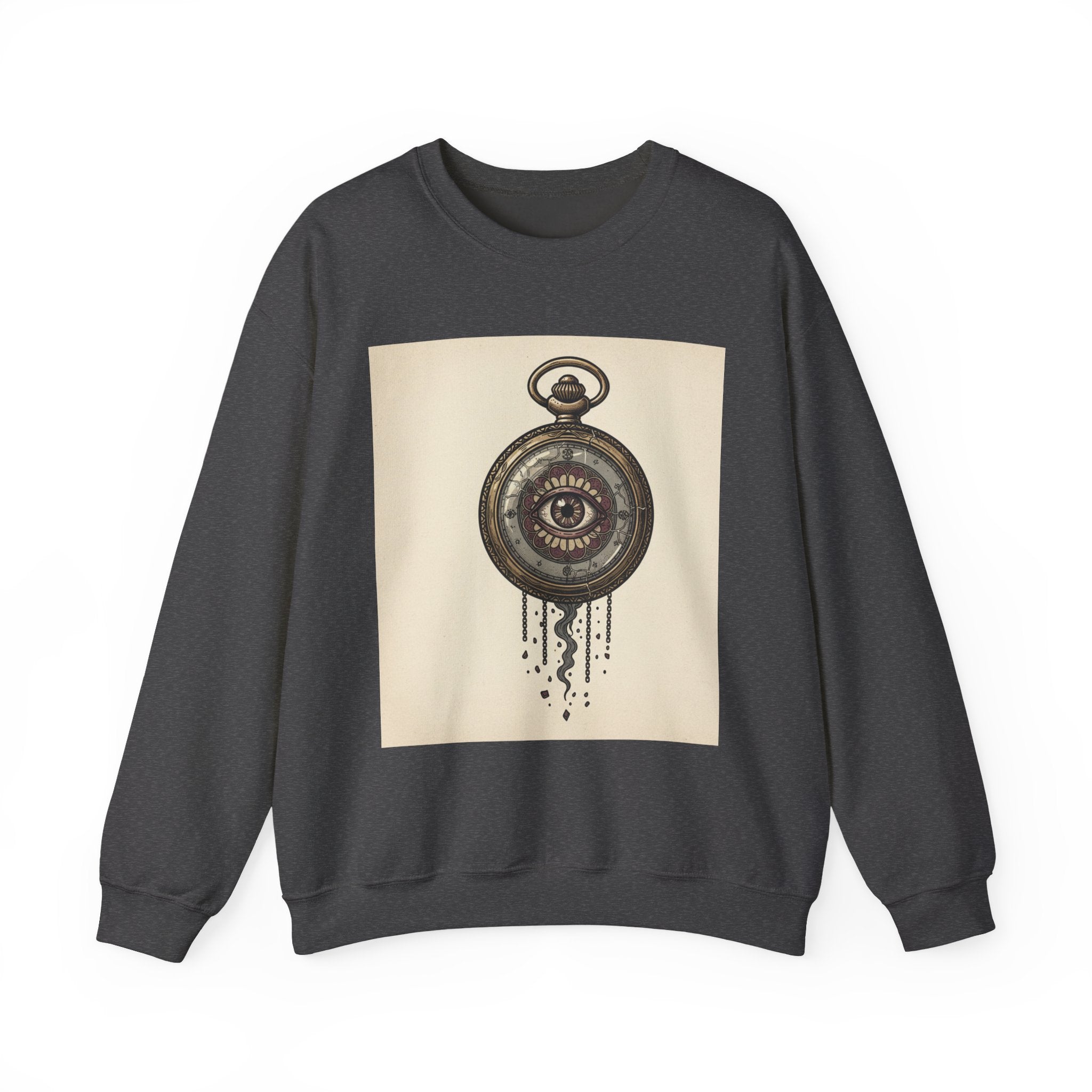 All-Seeing Pocket Watch Sweatshirt – Gothic Eye Graphic Crewneck
