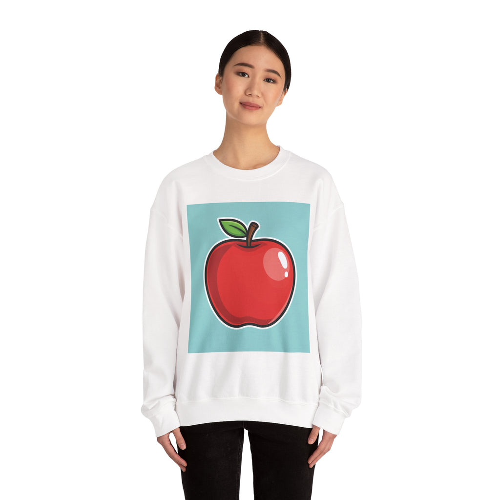 Apple Graphic Crewneck Sweatshirt — Retro Red Apple Design