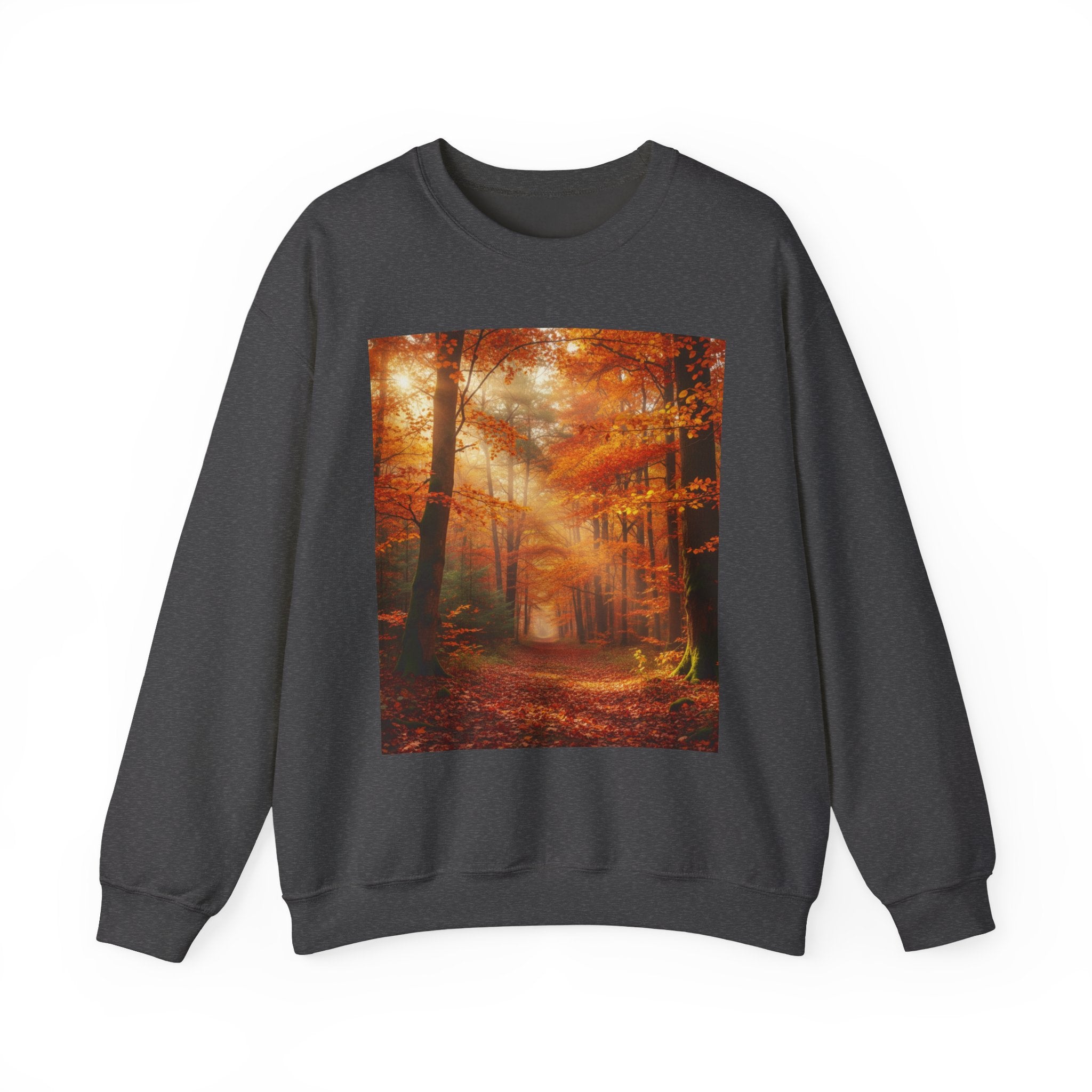 Autumn Forest Crewneck Sweatshirt — Cozy Fall Woodland Scenic Pullover
