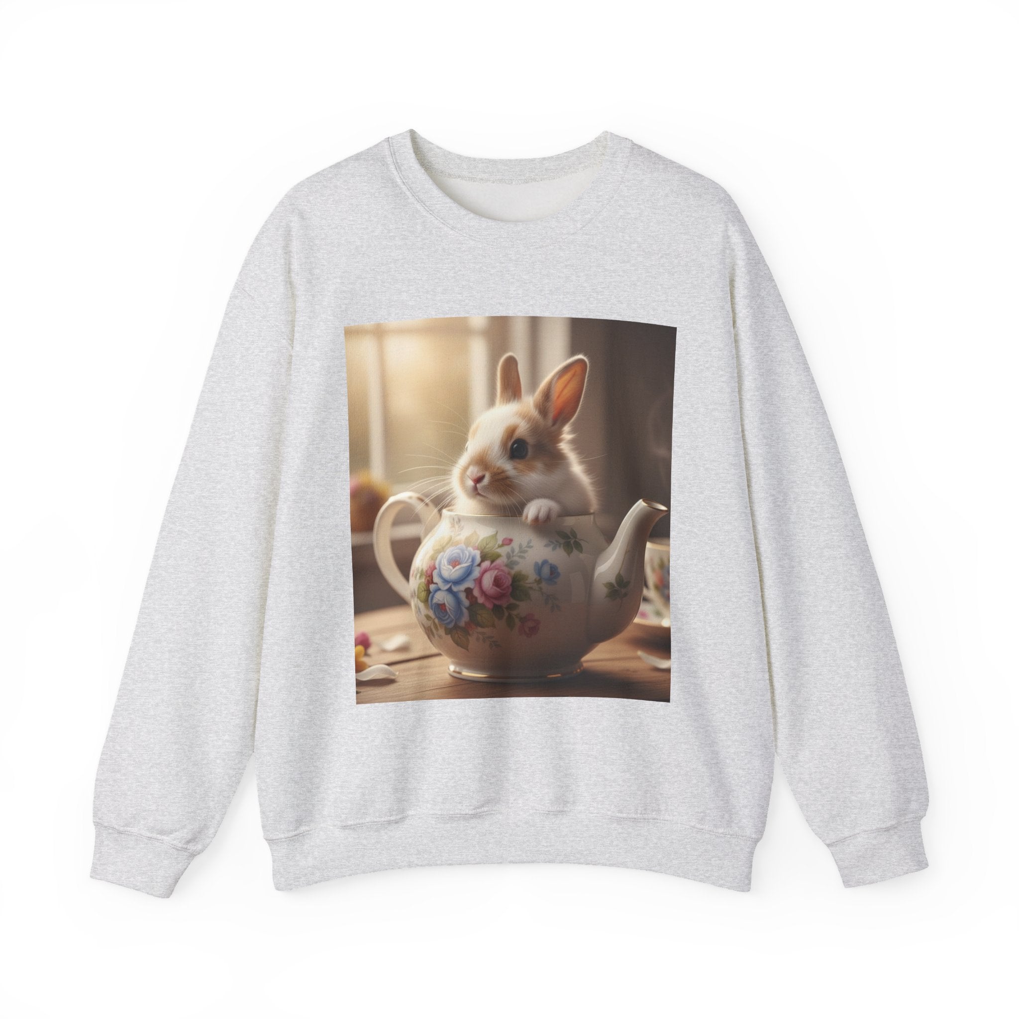 Bunny in Teapot Sweatshirt | Cute Rabbit Illustration