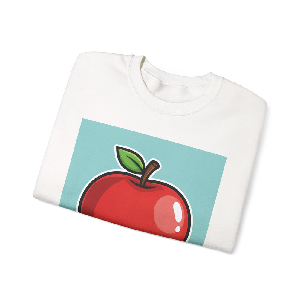 Apple Graphic Crewneck Sweatshirt — Retro Red Apple Design