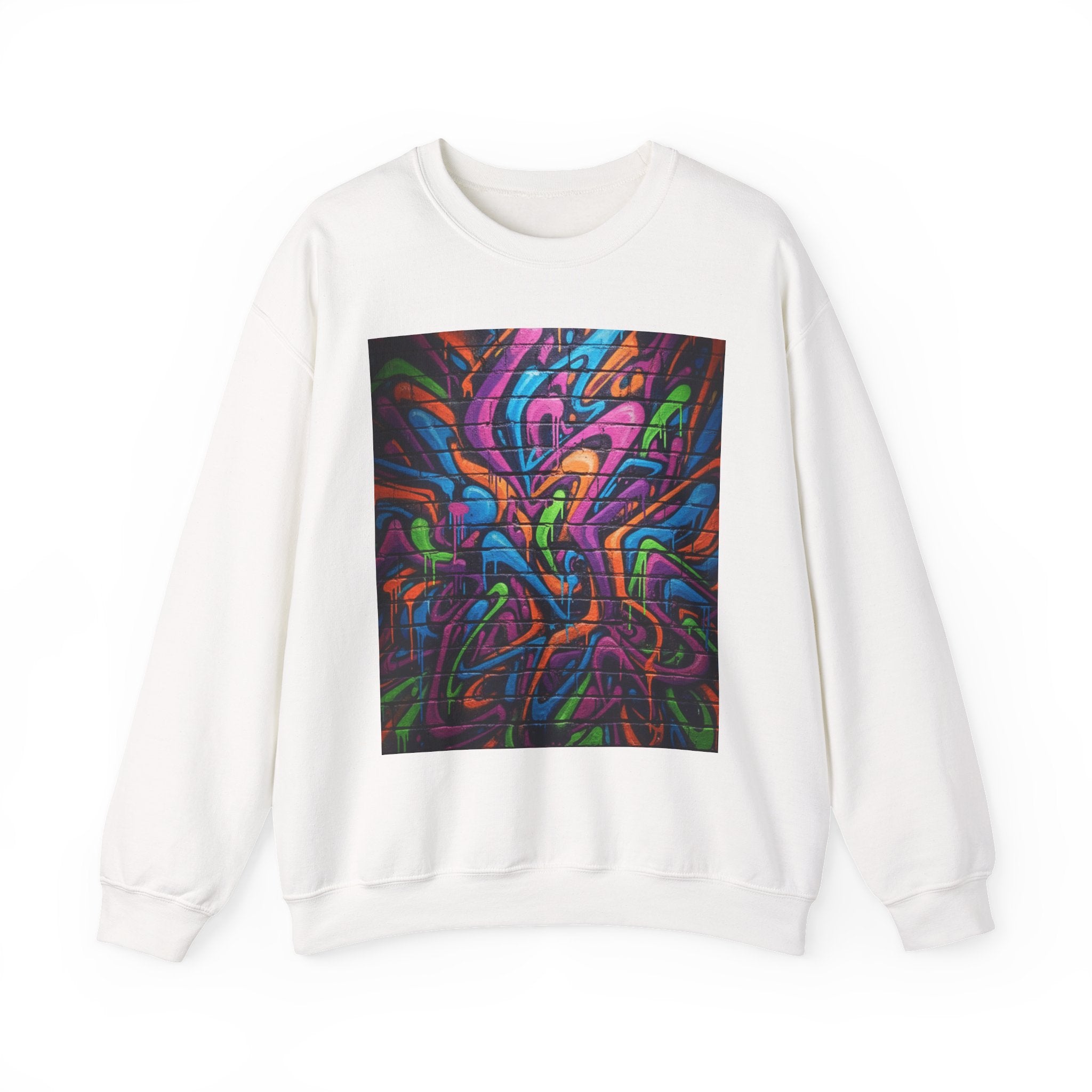 Abstract Neon Graffiti Crewneck Sweatshirt