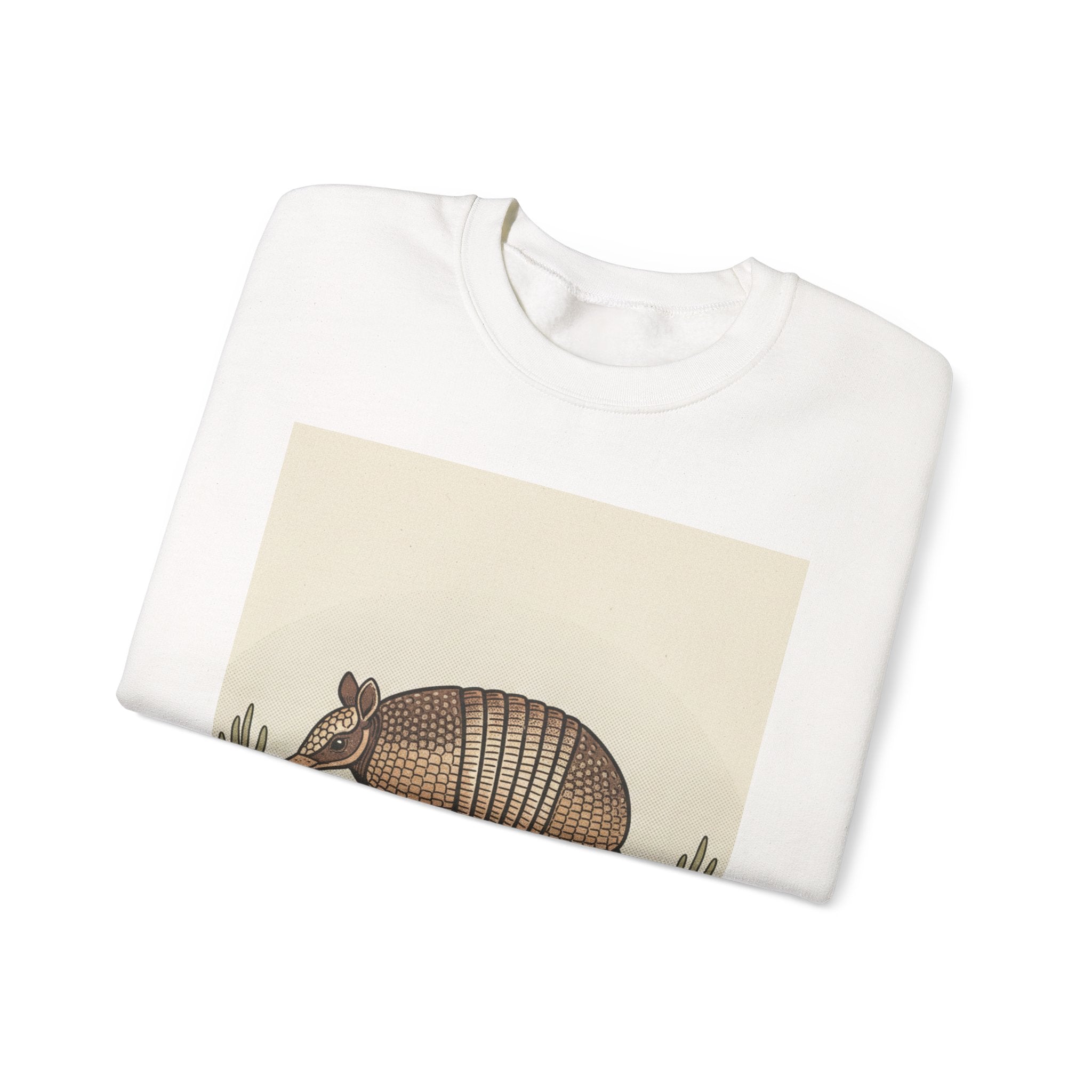 Armadillo Crewneck Sweatshirt — Vintage Desert Wildlife Graphic