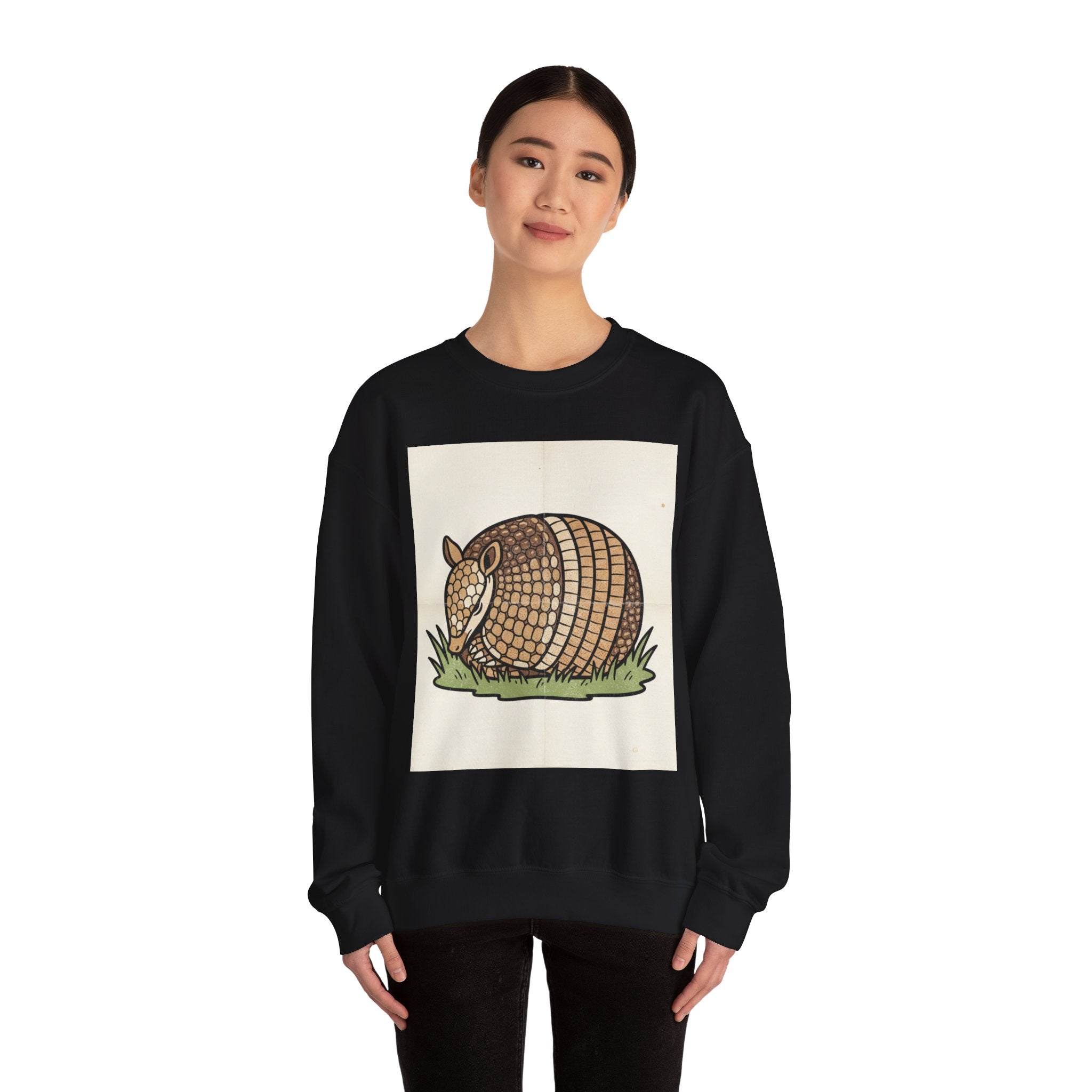 Armadillo Graphic Sweatshirt — Cute Retro Armadillo Illustration Crewneck
