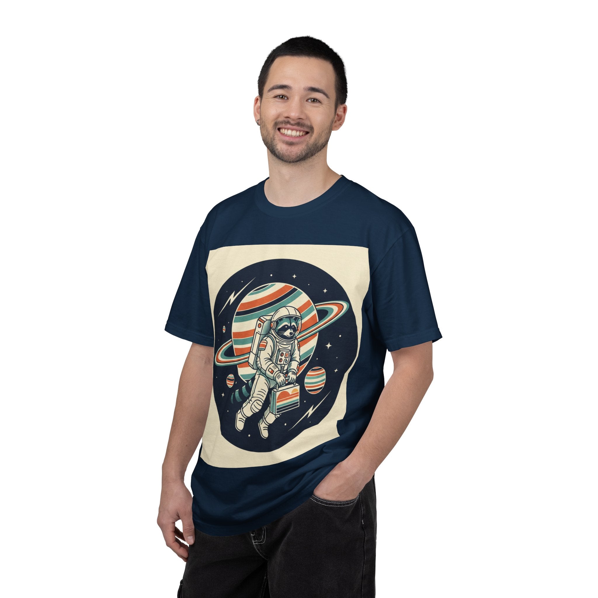 Astronaut Pug Planet T-Shirt — Retro Space Dog Graphic Tee