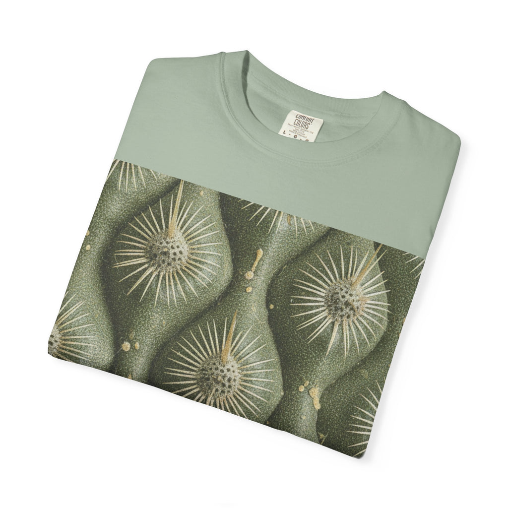 Abstract Olive Green Cactus Pattern T-Shirt