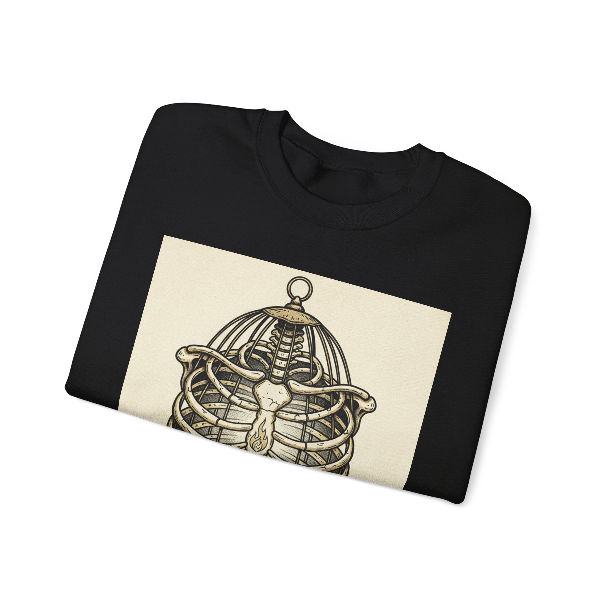 Anatomical Ribcage Crewneck Sweatshirt – Vintage Skeleton Cage Graphic
