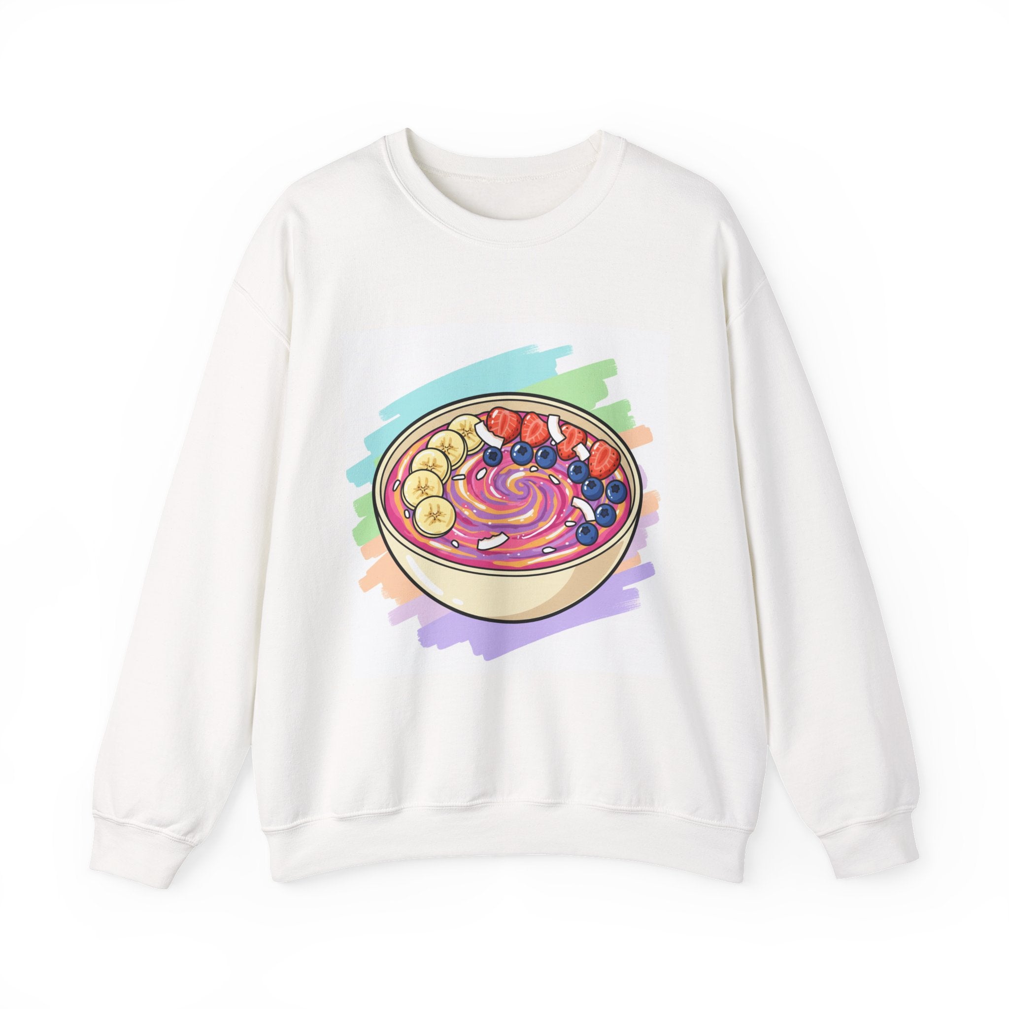 Acai Bowl Crewneck Sweatshirt - Colorful Fruit Smoothie Bowl Graphic